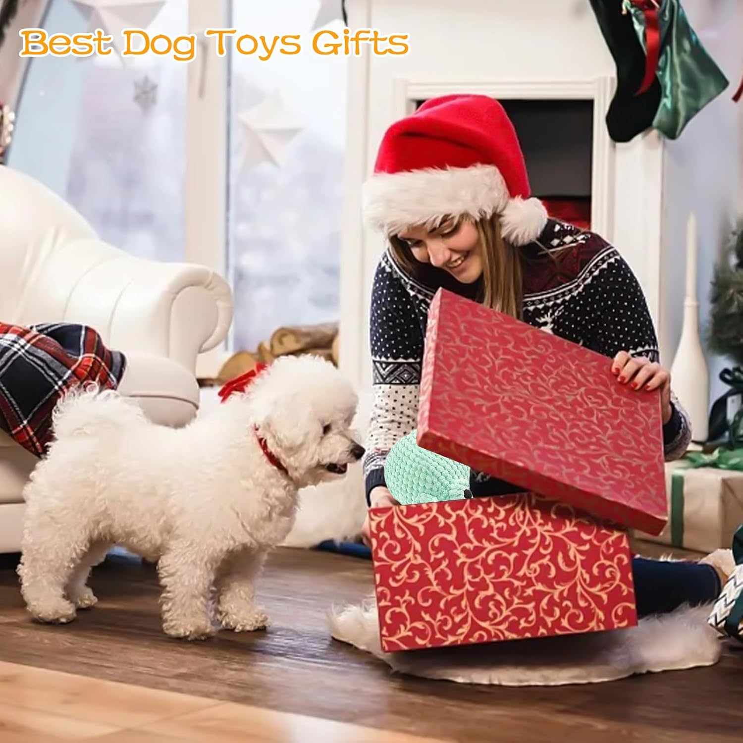 Dog Toy Soft Large, Lnteractive Plush Chew Pet Toy with Built-In Squeaker & Crinkle Sound, Puppy Enrichment Toys for Small, Medium and Large Dogs, Everyday Play, Training Rewards and Pet Gifts image number 4