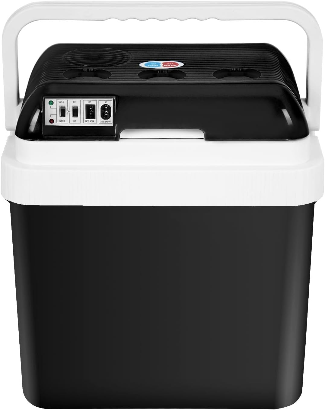 24 Liter Mini Car Fridge, Portable Camping Refrigerator Thermoelectric Iceless for Home Travel, Black image number 1