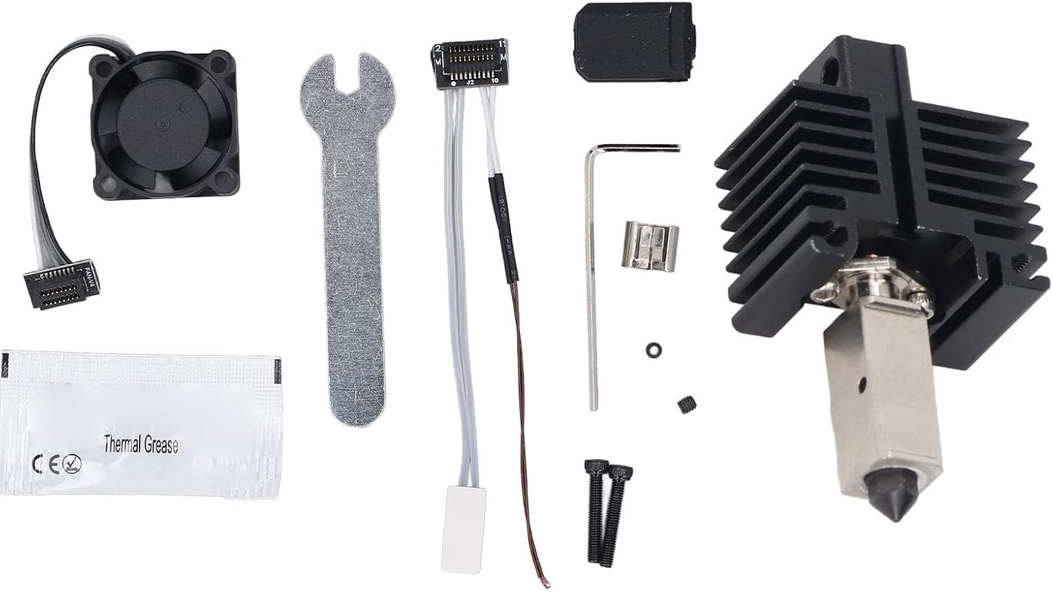 Hotend Kit for Lab P1P P1S 3D Printer, 0.2Mm Hardened Steel Nozzle Extruder Hot End with 2510 Fan, Heat Resistant Heating Block for Lab P1P P1S 3D Printer Accessories image number 4