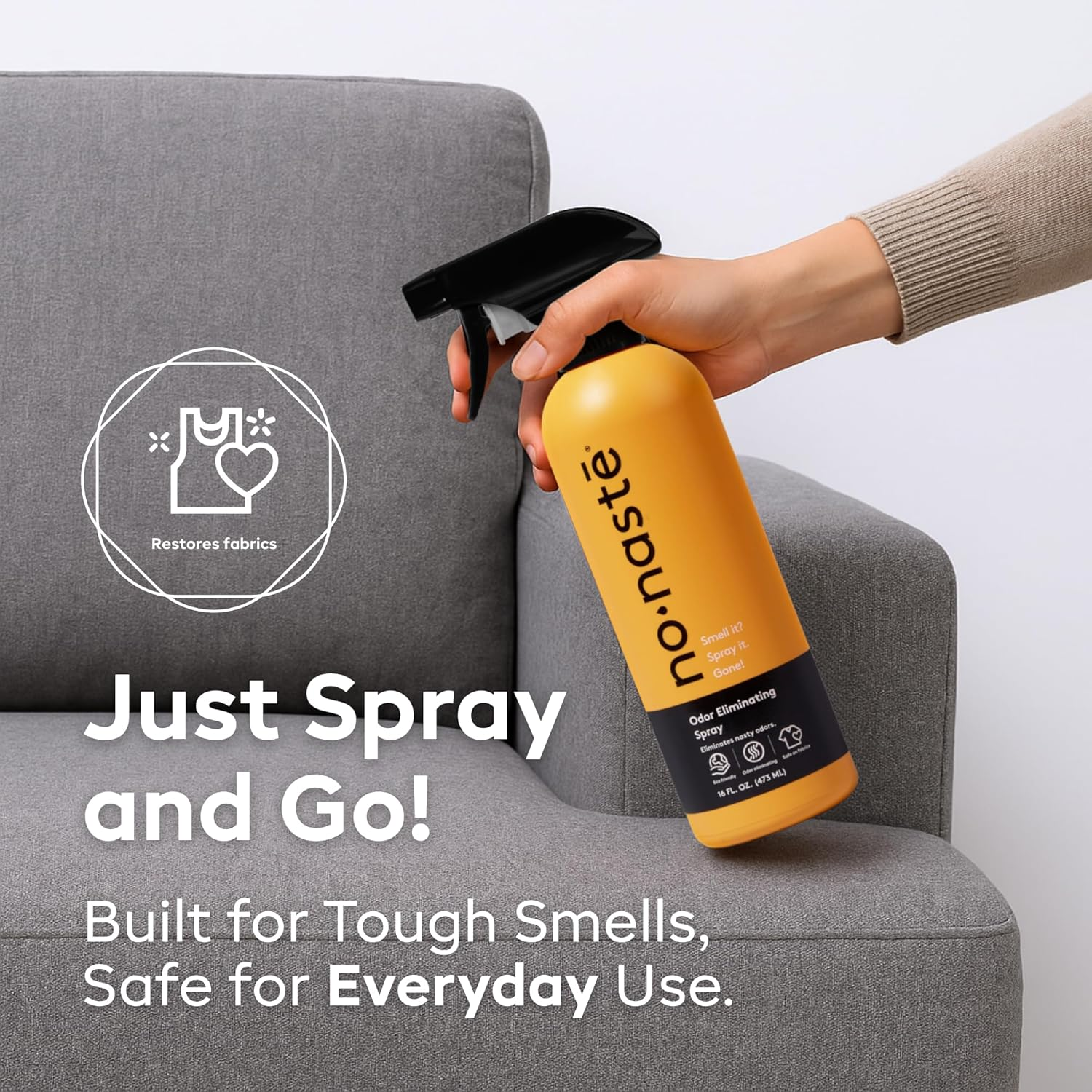 Nonaste Odor Eliminating Spray - 32 Fl Oz (Pack of 2) - Shoe Deodorizer, Yoga Mat Spray, Boxing Glove Deodorizer, Gym Bag Deodorizer - Shoe Odor Elimination, No Washing Needed, Just Spray & Go