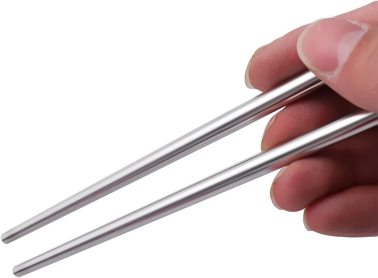 4PCS Cutlery Travel Knife Fork Portable Bag Stainlesssteel Spoon Chopstick Set Rustproof Stainless Steel Tableware Dinnerware with Carrying Case for Traveling Camping Picnic Working Hiking (Black) - Black image number 6