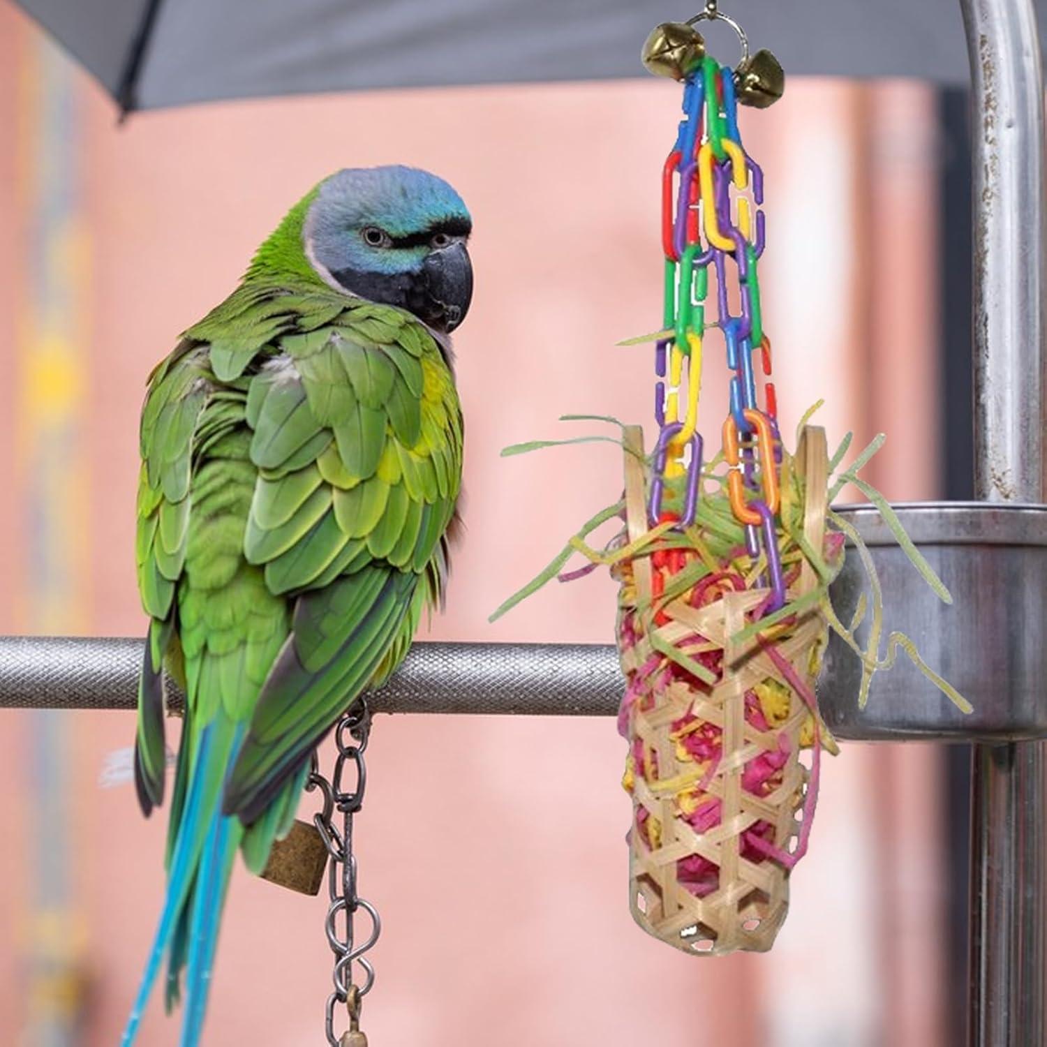 Nybhyjka Bird Foraging Toys | Cockatiel Foraging Toys, Supplies Colorful Chew Play Set for Cage Climbing Perches Hangers Lovebirds Daily Training inside Home Holidays image number 3