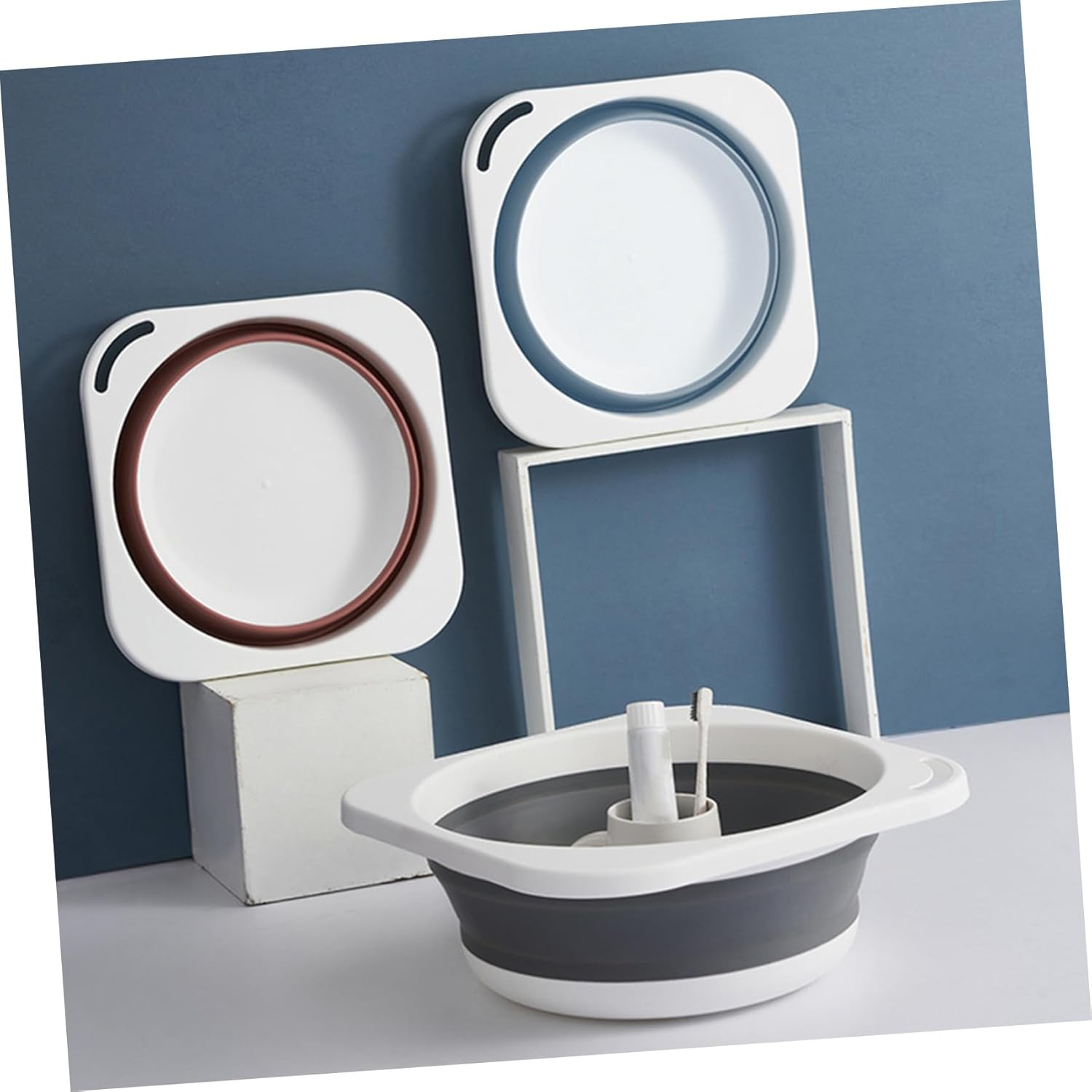 Portable Folding Wash Basin, Medium Pink Kitchen and Baby Bath Basin, Collapsible Face Washing and Vegetable Washing Tub for Travel, Camping, and Bathroom Use image number 6