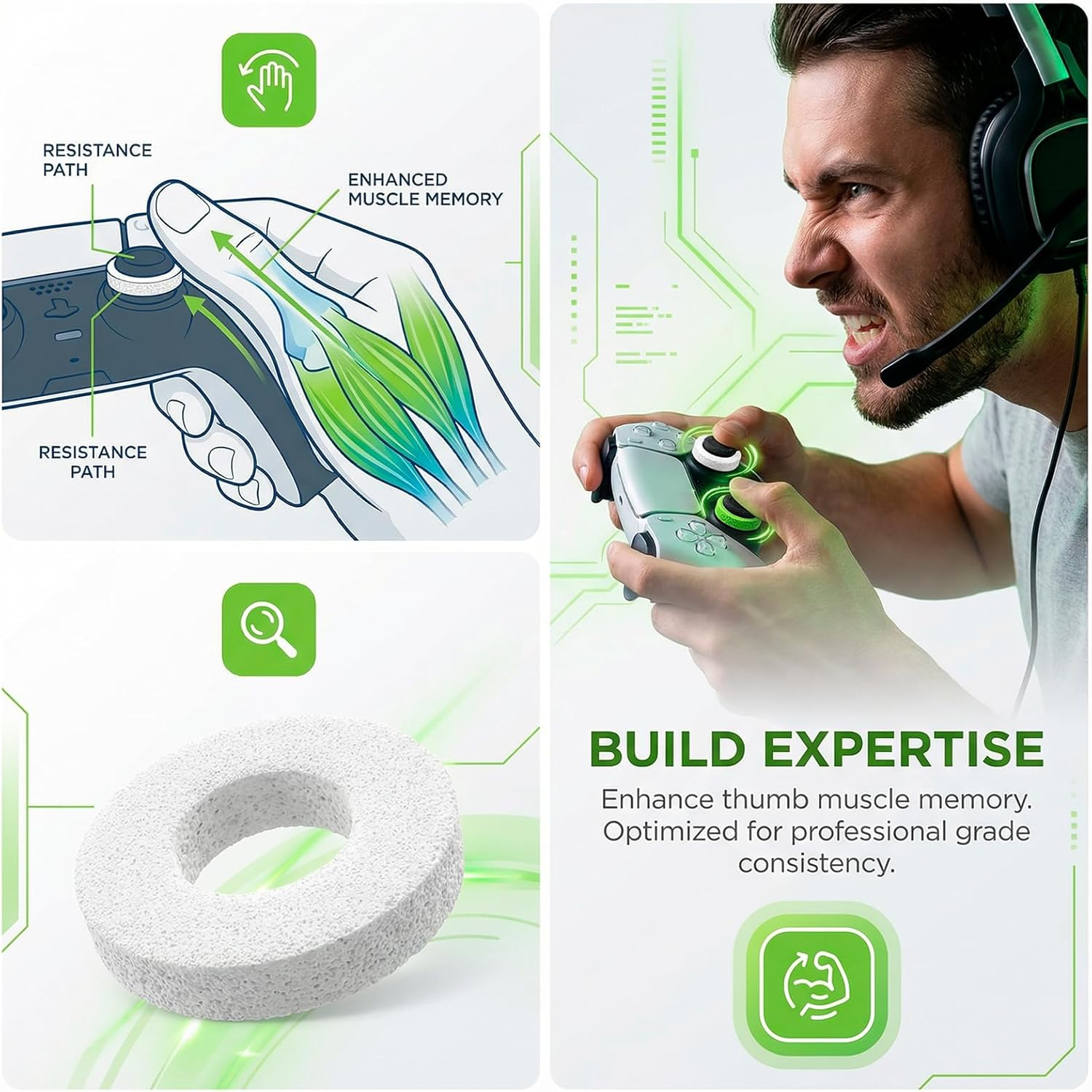 RIBHNXHI 8 PCS Precision Rings for Xbox - Precision Rings for PS5, Gaming Accessories for PS4, PS5, PS Portal, Xbox One, Playstation 5 Accessories (Black/White/Purple/Green) image number 5