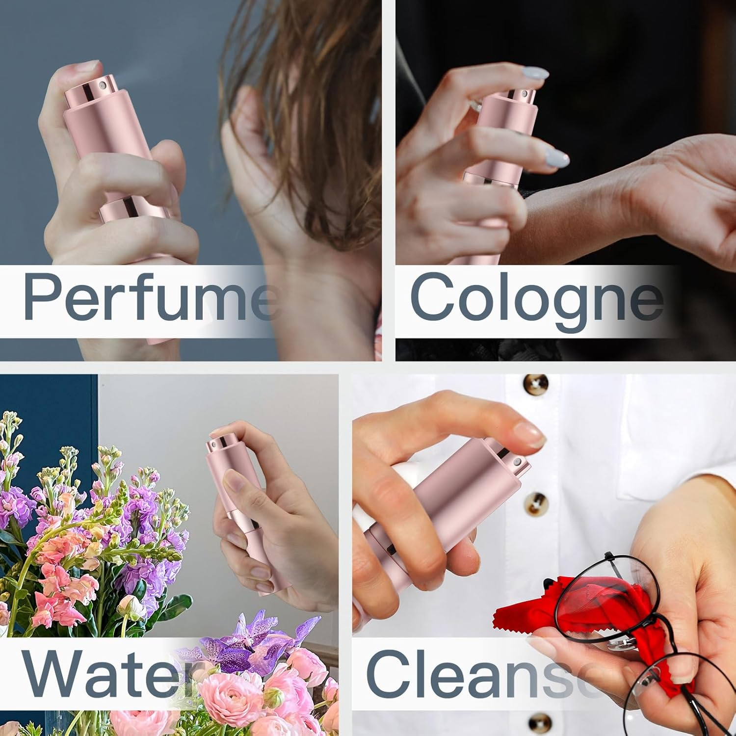 Owlyee Perfume Travel Refillable Atomizer Bottle: Cologne Spray Mini for Refill - Empty Fragrance Sprayer for Men - Large Size 20ML Pink - Blue image number 2