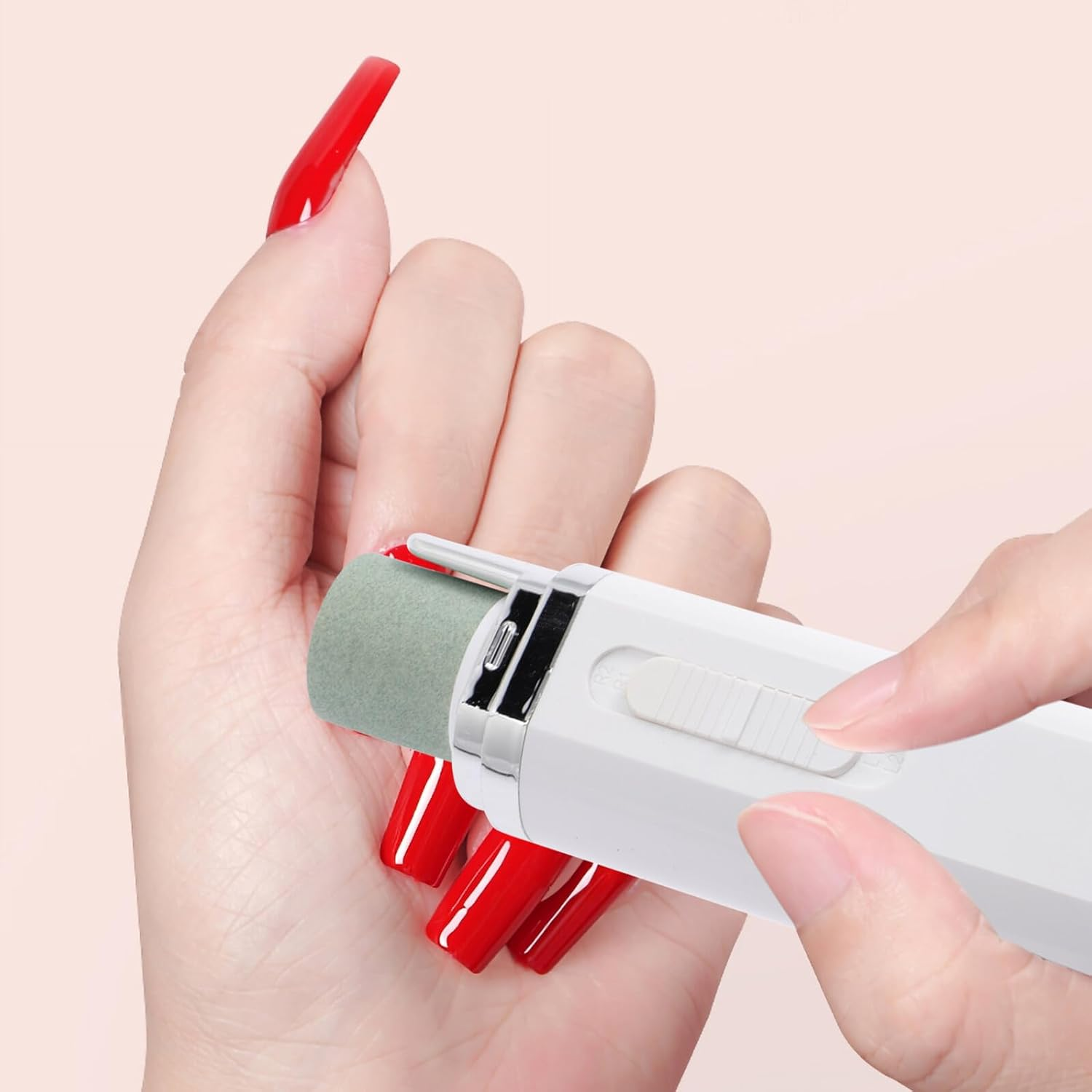 WRITWAA Electric Nail Polishing Tool for Manicure Pedicure Battery Powered Nail Drill Eva Grinding Heads Portable image number 1