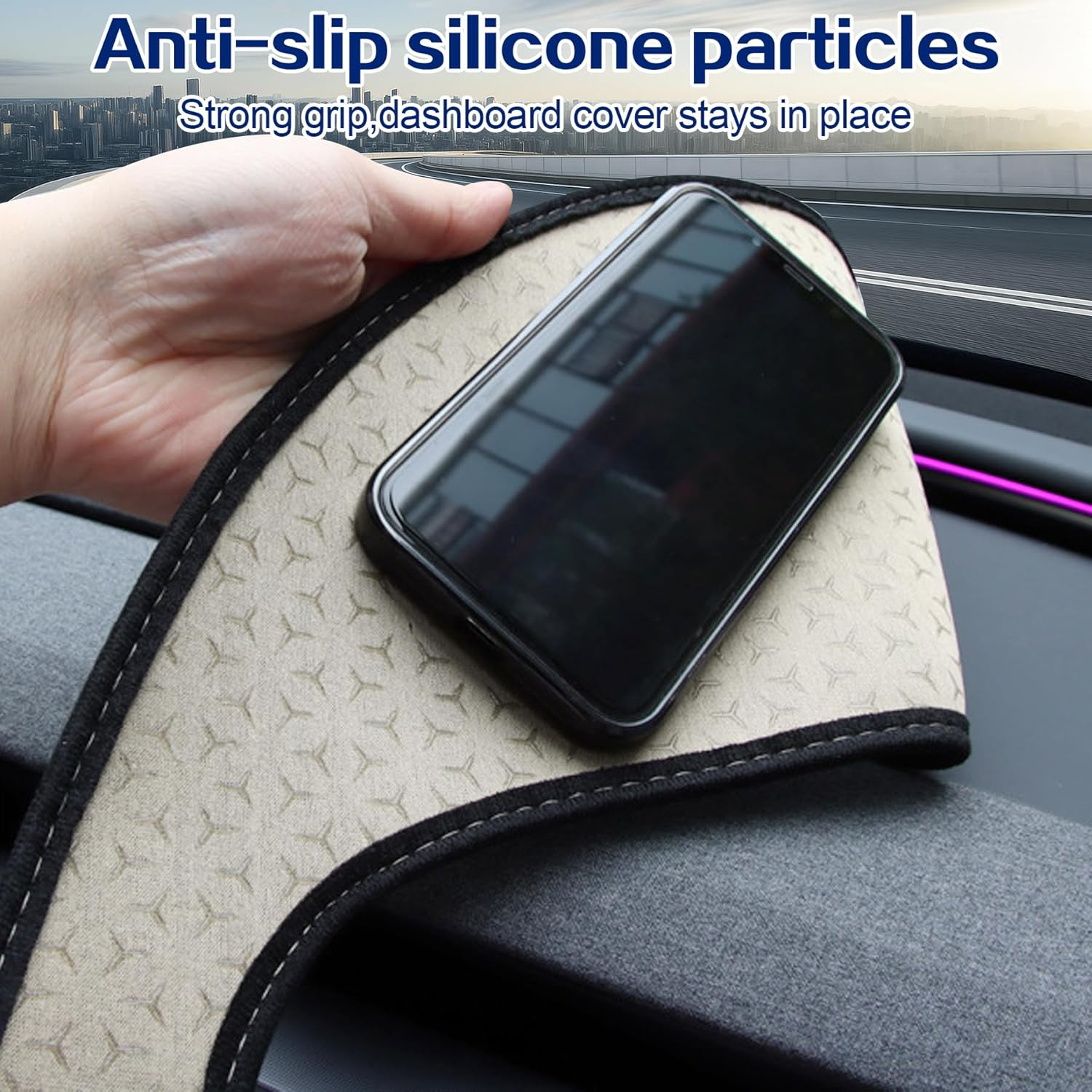 Sunshade for Tesla Model Y Juniper 2026 2025 Dashboard Cover, Non-Slip Suede Dash Board Mat for New Mode Y Dashboard Pad Sun Protection Interior Accessories (For Model Y Juniper) - For Model Y Juniper image number 4