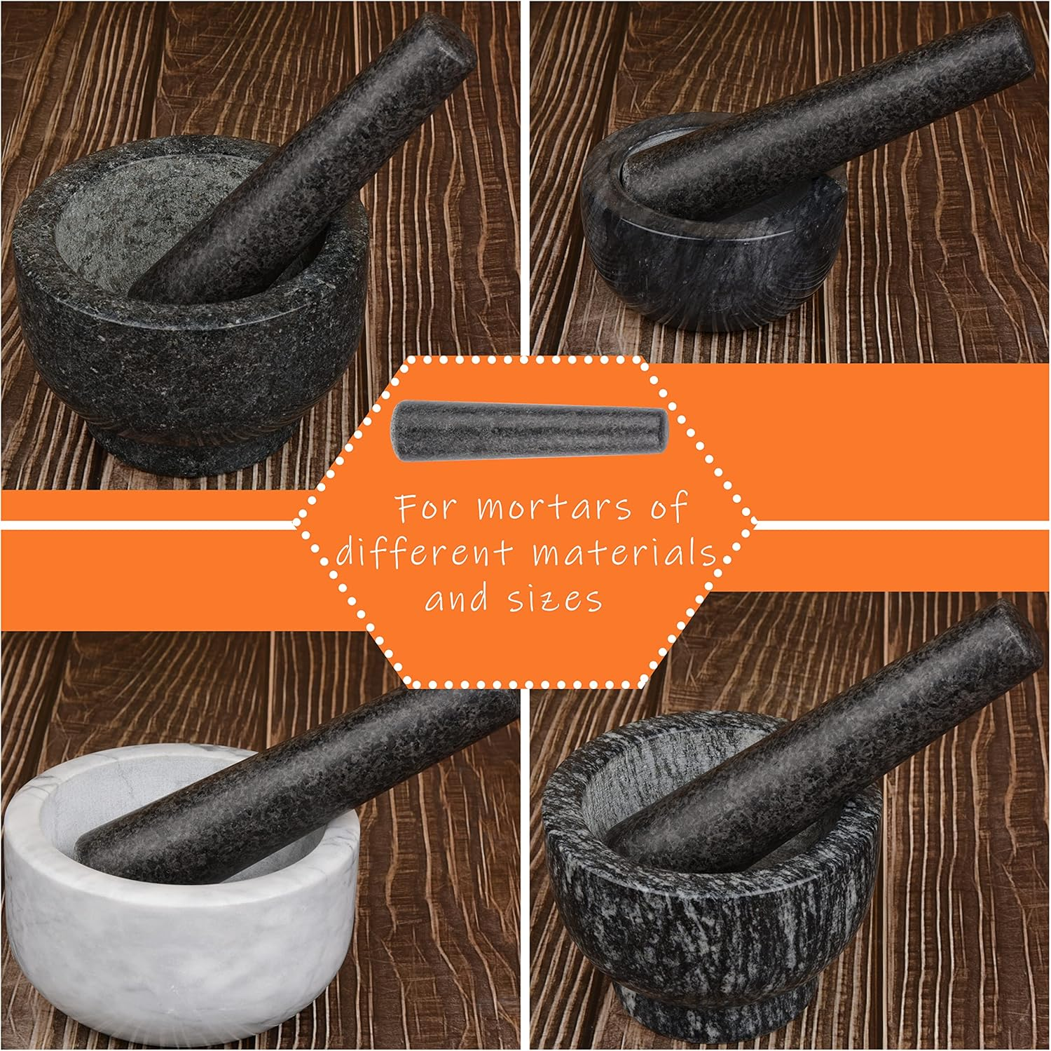 Granite Replacement Pestle 7.4-Inch Polished Stone for Multifunction in Kitchen (Mortar Not Included) image number 2