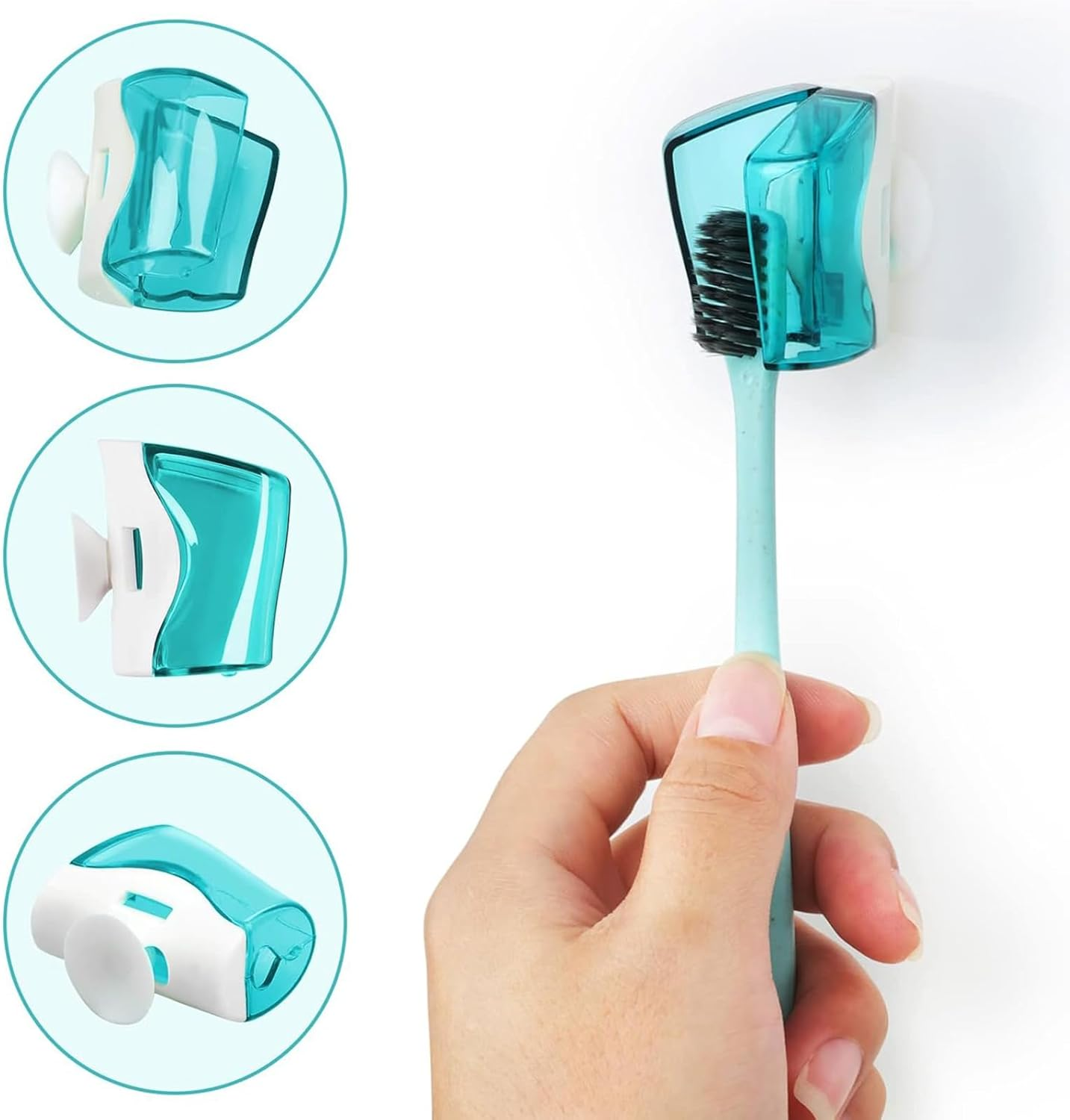Toothbrush Holder with Suction Cup, Wall Mounted Cover Case, Portable Travel Holder for Home, Outdoor & Camping (3PCS) image number 2