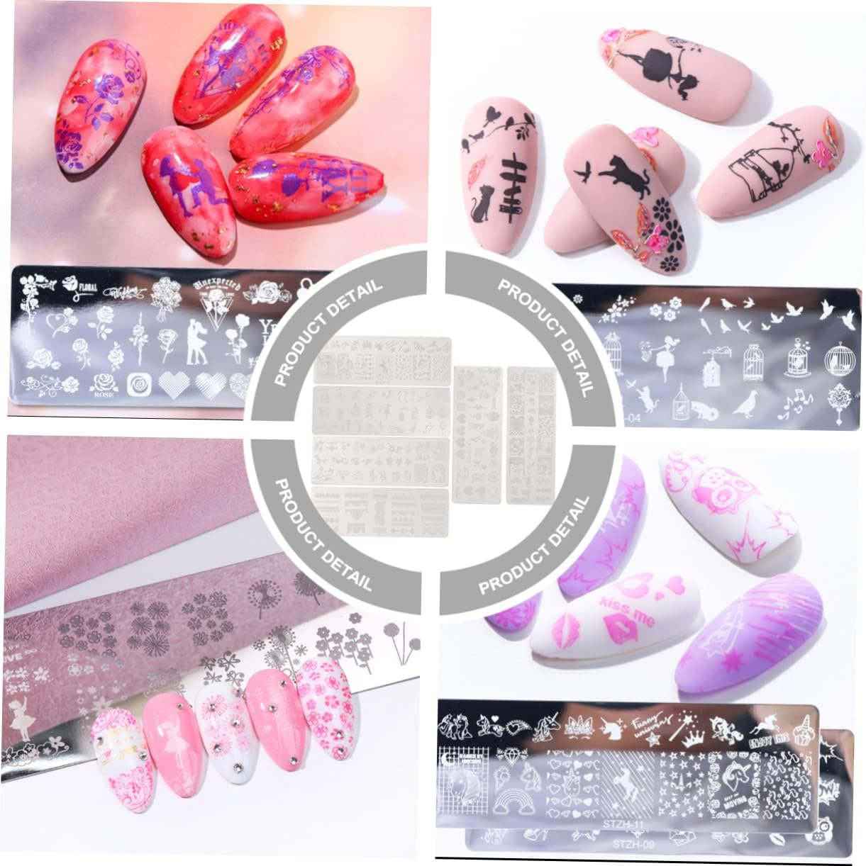 Gogogmee 6Pcs Nail Stamping Plates Manicure Templates Steel Nail Art Decorations image number 3