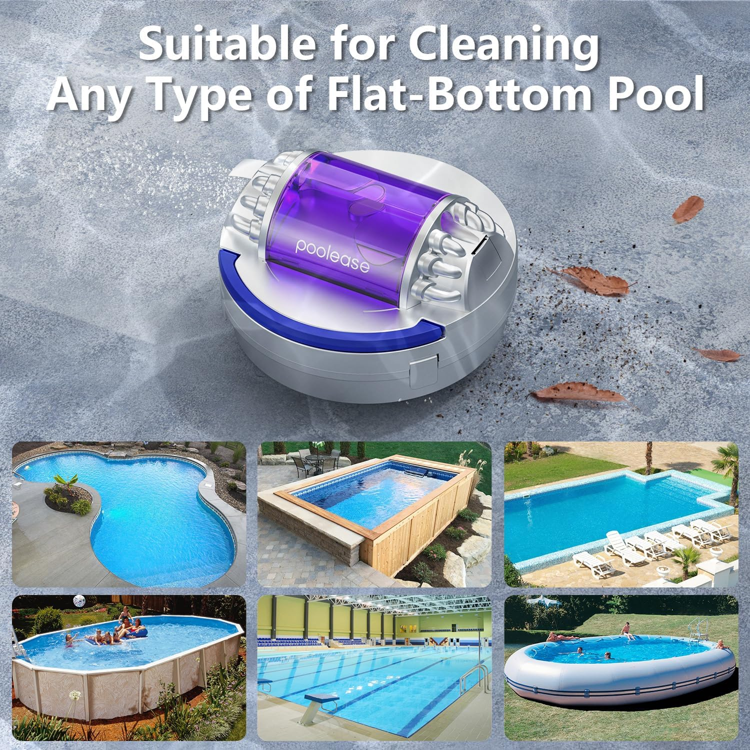 X1 Cordless Robotic Pool Cleaner, Robot Pool Vacuum Cleaner with Dual-Motor, Lasts 90Mins Runtimes, Ideal for 80㎡ Flat Bottom Pools, Automatic Cleaning with Smart Self-Parking image number 3