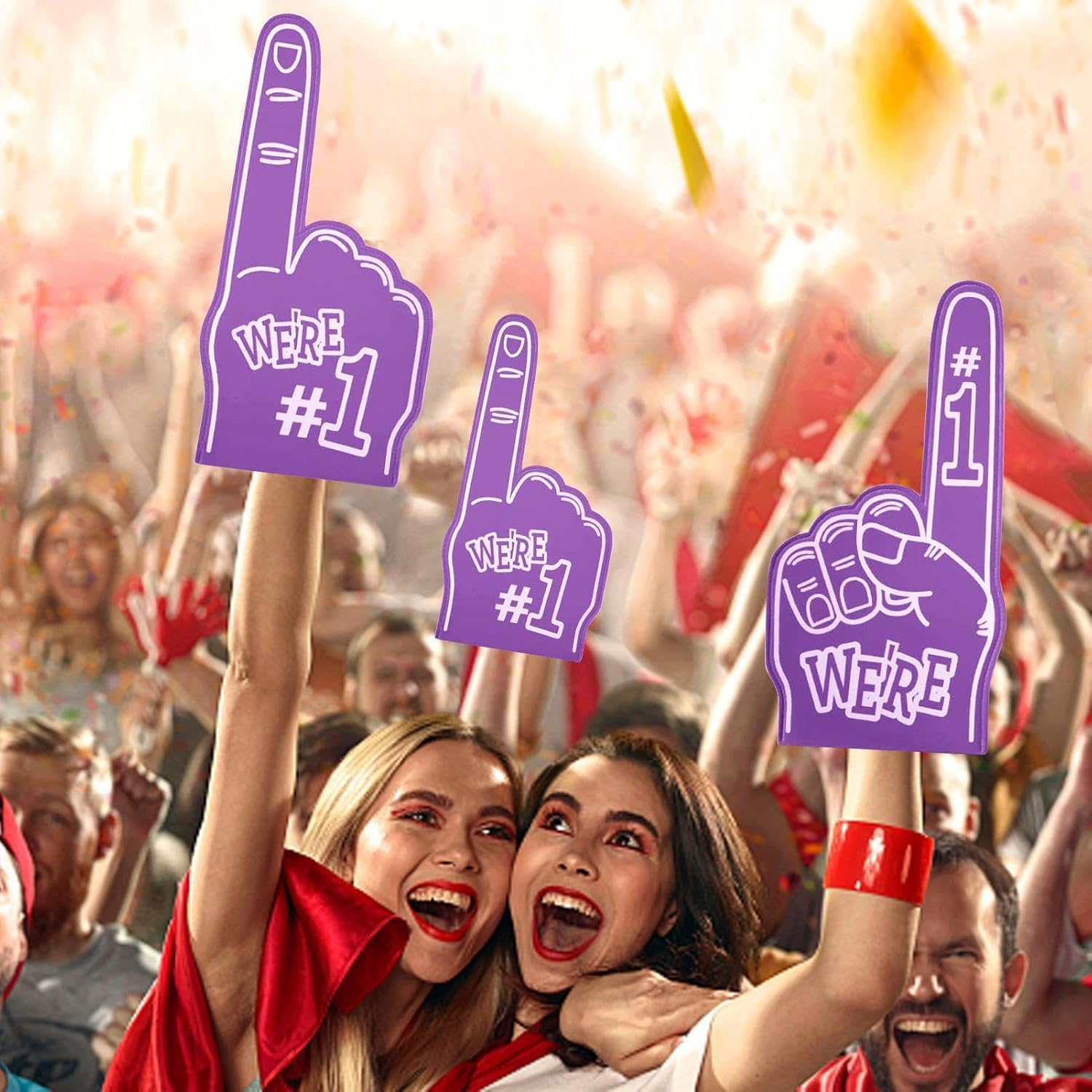 Giant Foam Finger, Gladiators Foam Finger, Cheerleading Foam Hands, Large Foam Hand Number 1 for Games, Stadium, Events, Cheerleading Cheering image number 1