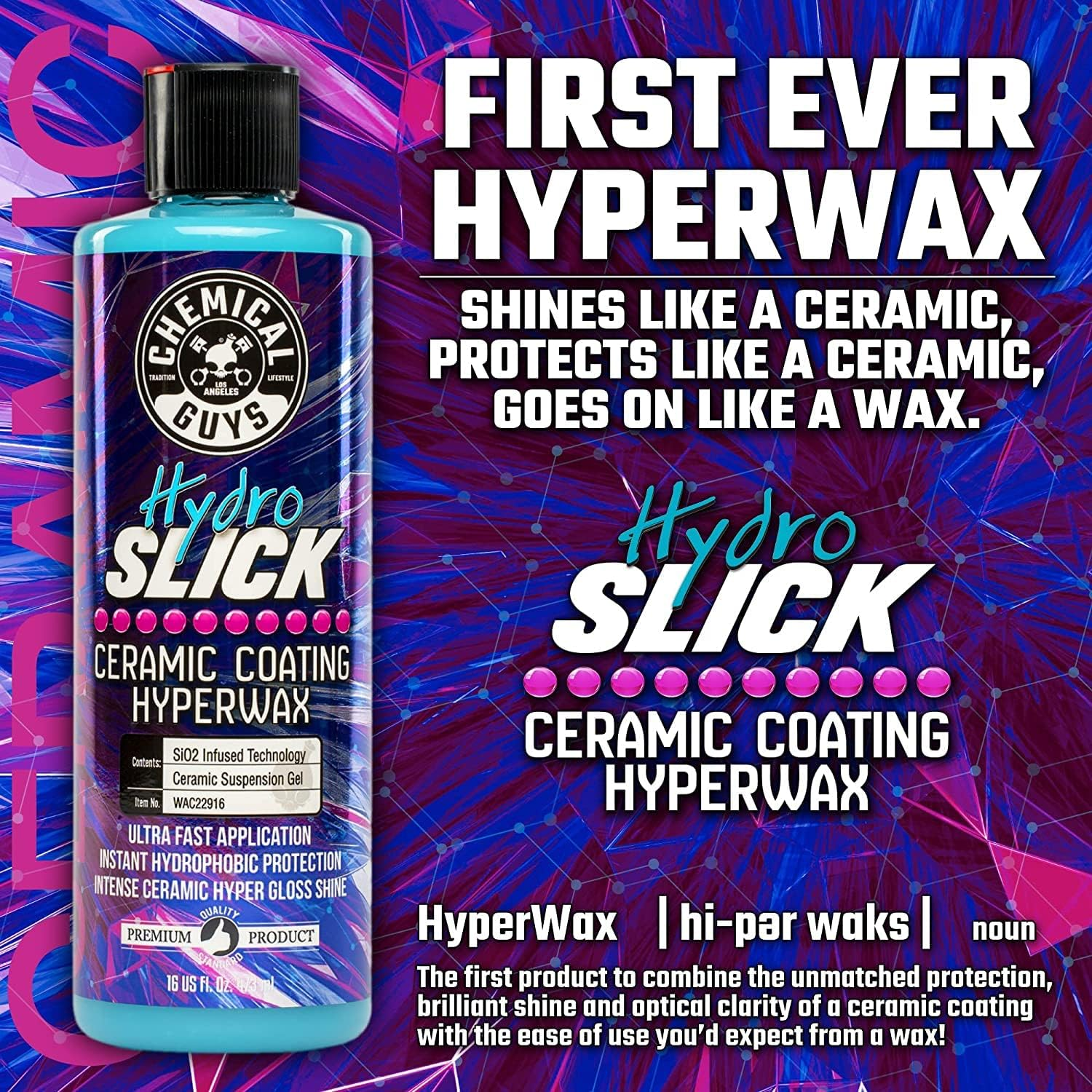 Chemical Guys Hydroslick Ceramic Coating (473Ml) + Hydrosuds Ceramic Car Wash Soap (473Ml) + Hydrospeed Ceramic Quick Detailer (473 Ml) (3 Items) image number 6