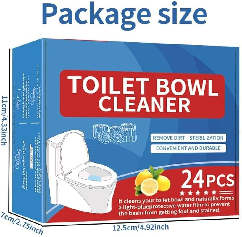 Toilet Bowl Cleaner Tablets, 24 PCS Household Automatic Toilet Tank Cleaners Tablet Deodorizers, Slow-Release Deodorizing & Descaling, Powerful Bathroom Toilet Cleaning Block Tool image number 4