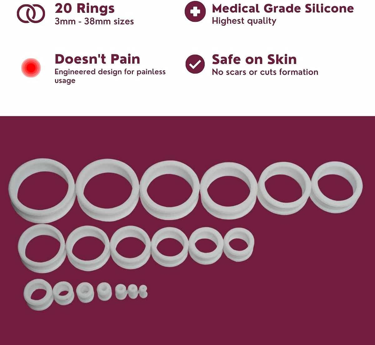 Vajraang Phimosis Stretching Rings (20 Rings Set) with Applicator Tool and 'How to Use' Booklet image number 4