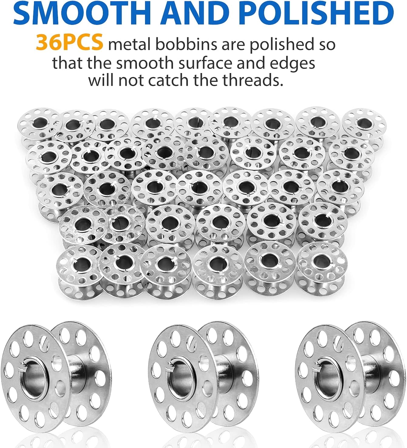 Betybedy 36Pcs Metal Bobbins with Bobbin Case, Sewing Machine Bobbins for Craft Sewing, Metal Bobbins Set for Bro-Ther/Baby-Lock/Jano-Me/El-Na/Sin-Ger, Sewing Machine Accessories image number 4