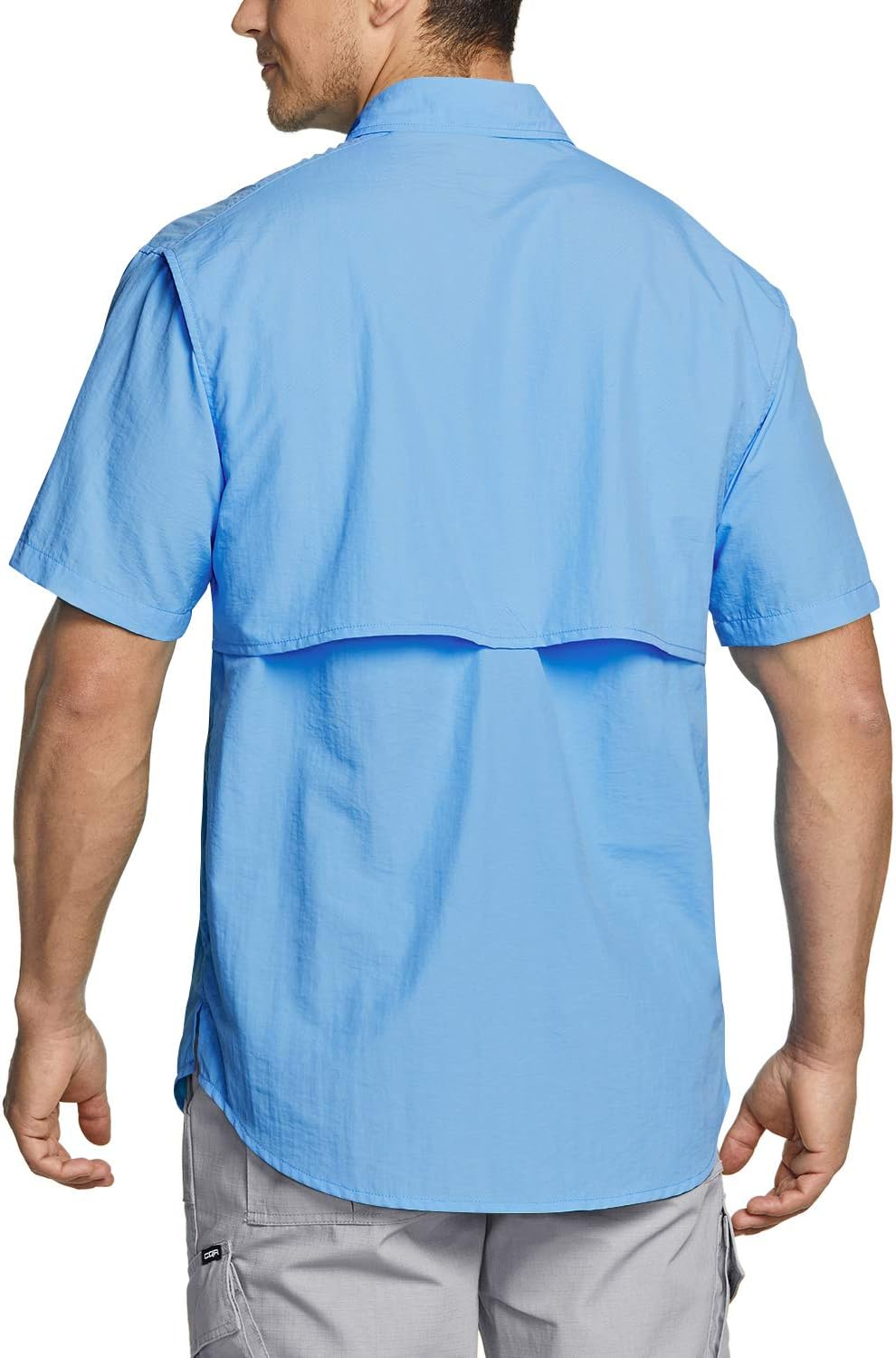 TSLA Men'S Performance Fishing Shirt, UPF 50+ Breathable Button down Shirts, Outdoor Recreation Short Sleeve Shirt image number 2