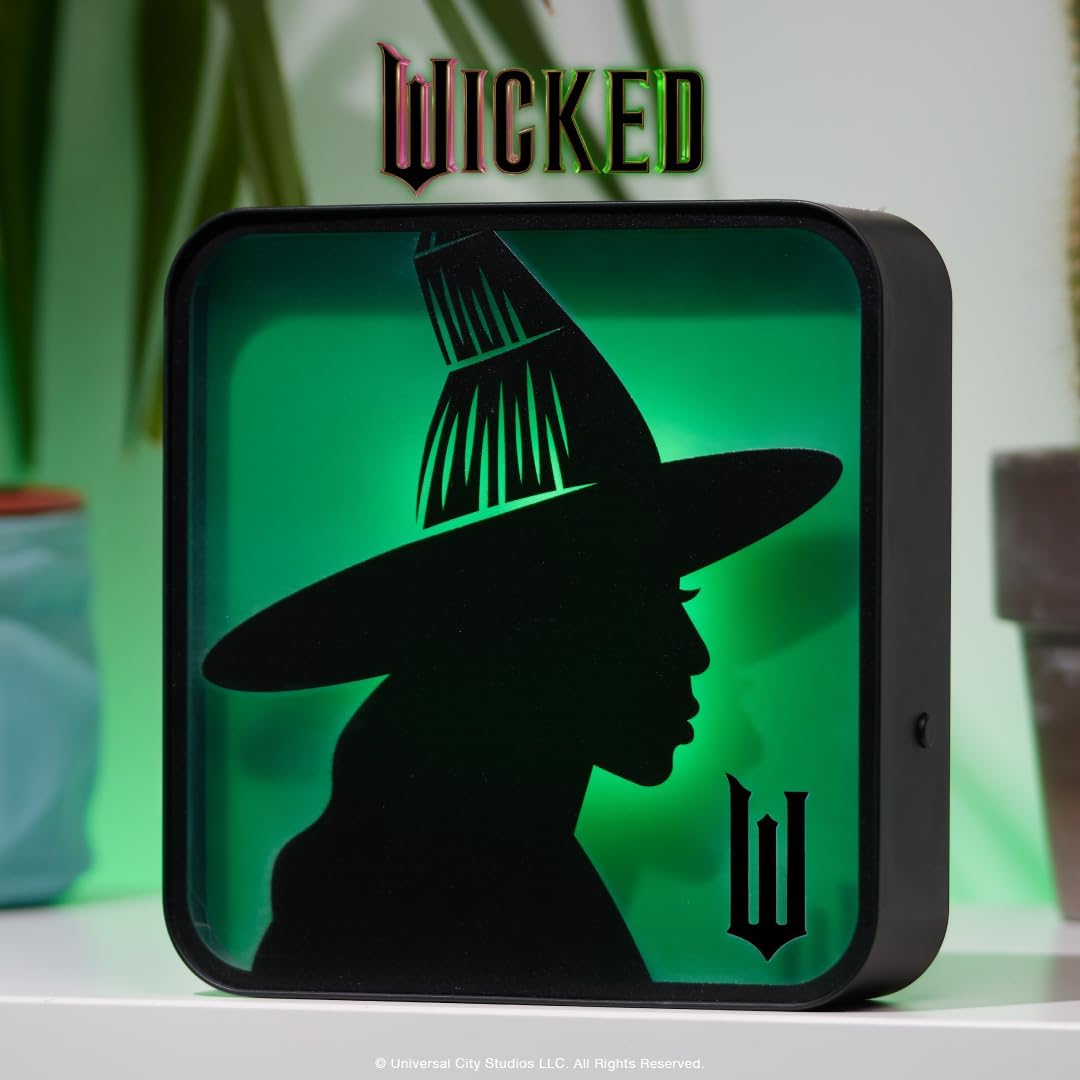 Numskull Official Wicked Acrylic Elphaba the Witch Desk Lamp Wall Light for Bedroom, Office, Home, Study, Work - Official Wicked Merchandise - Fnaf image number 4