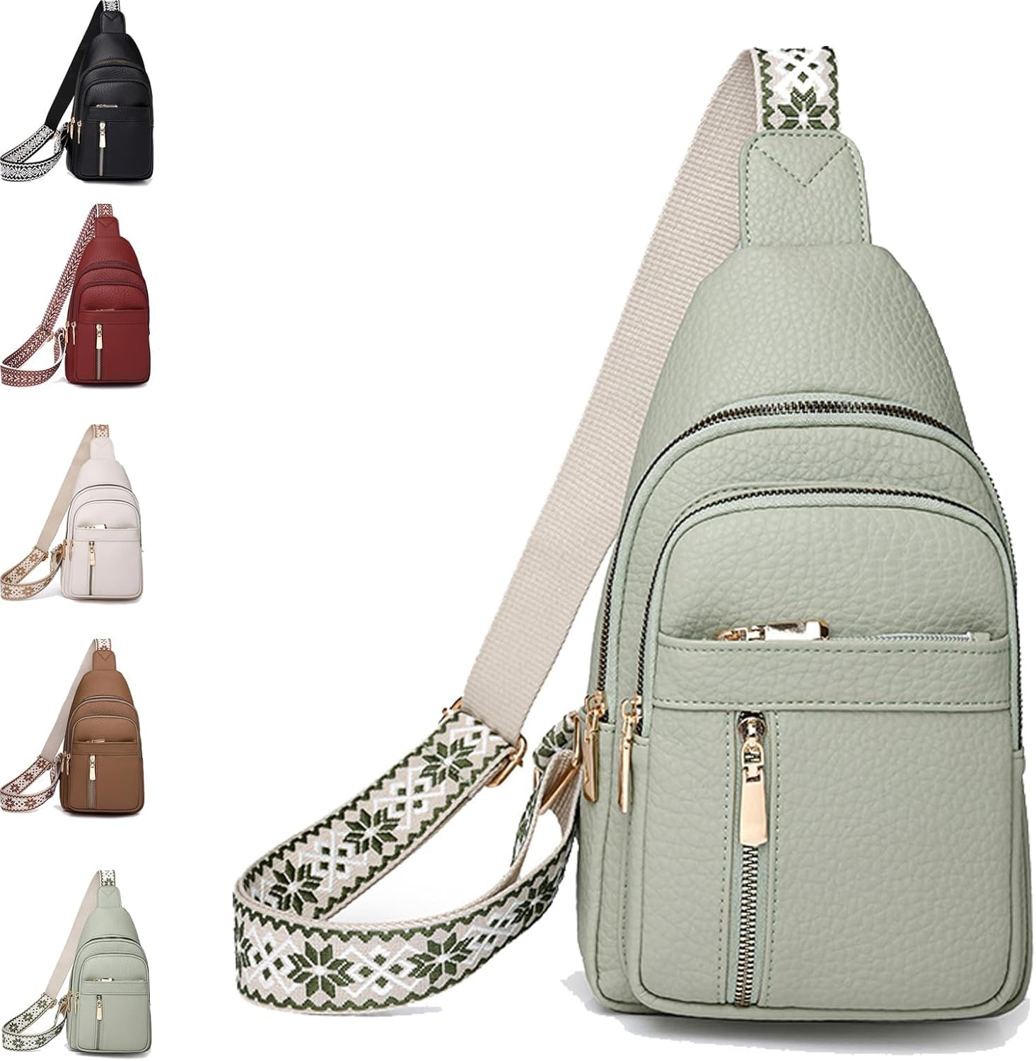 Wbougisay Crossbody Bag - Anti-Theft Embroidery Solid Color Crossbody Bag for Daily Travel