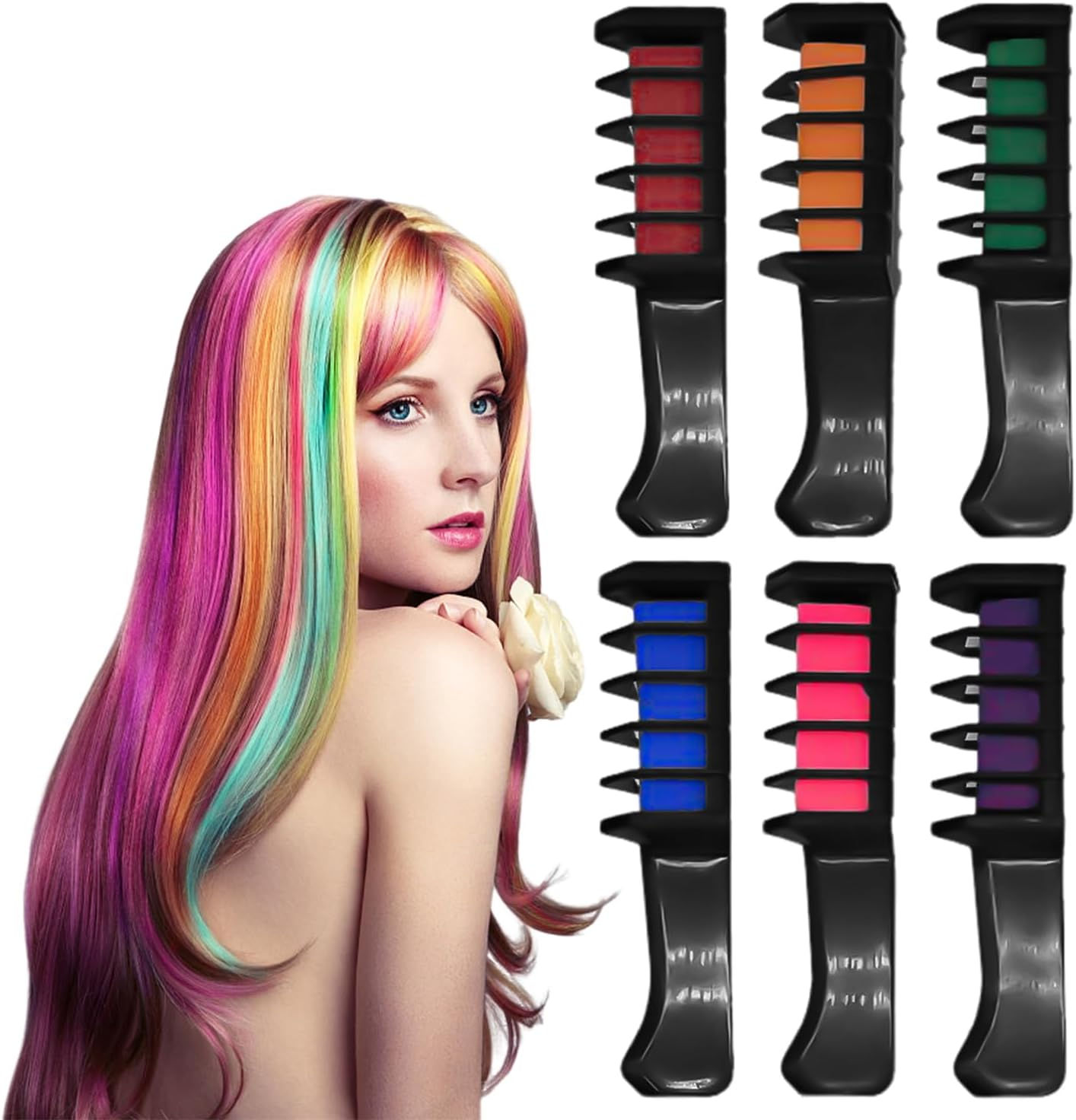 6 Hair Pieces Comb, Hair Dye Mug, Hairstyle Making Tools, Children'S Style Comb, Creative Hair Salon Tools image number 4