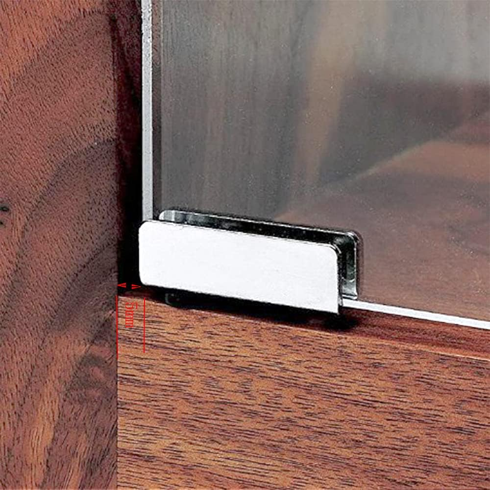 Glass Door Hinge Glass Door Pivot Hinge for Free Swinging Glass Doors Used for Cabinet Glass Pivot Door Orcupboard Cabinet Glass Doors Polished Chrome Door Hinge(1Pair) (Silver) image number 4