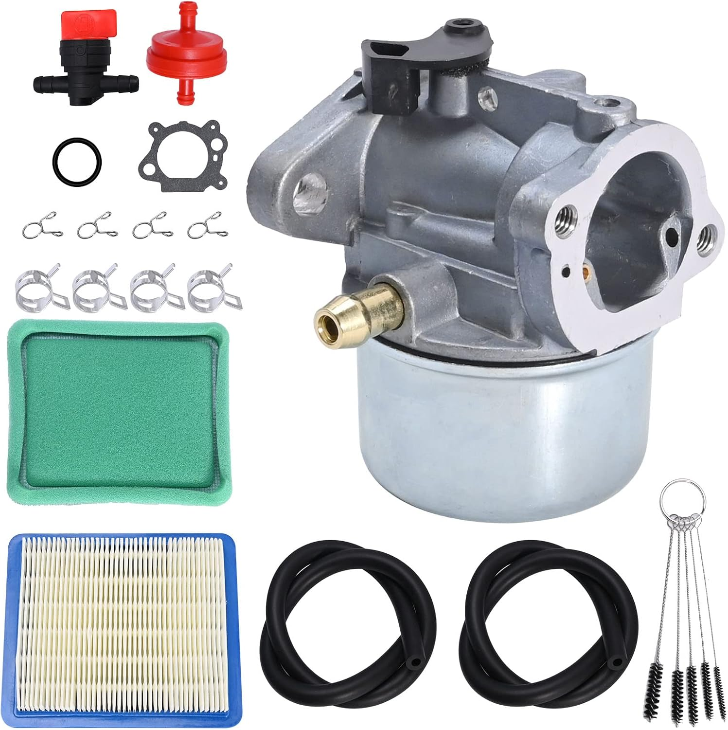 Carburetor Tool Kit with 491588S Air Filter Replacement for Brig-G Stratton 124000 Model Engines, Replacement for Brig-G Stratton 799868 image number 1