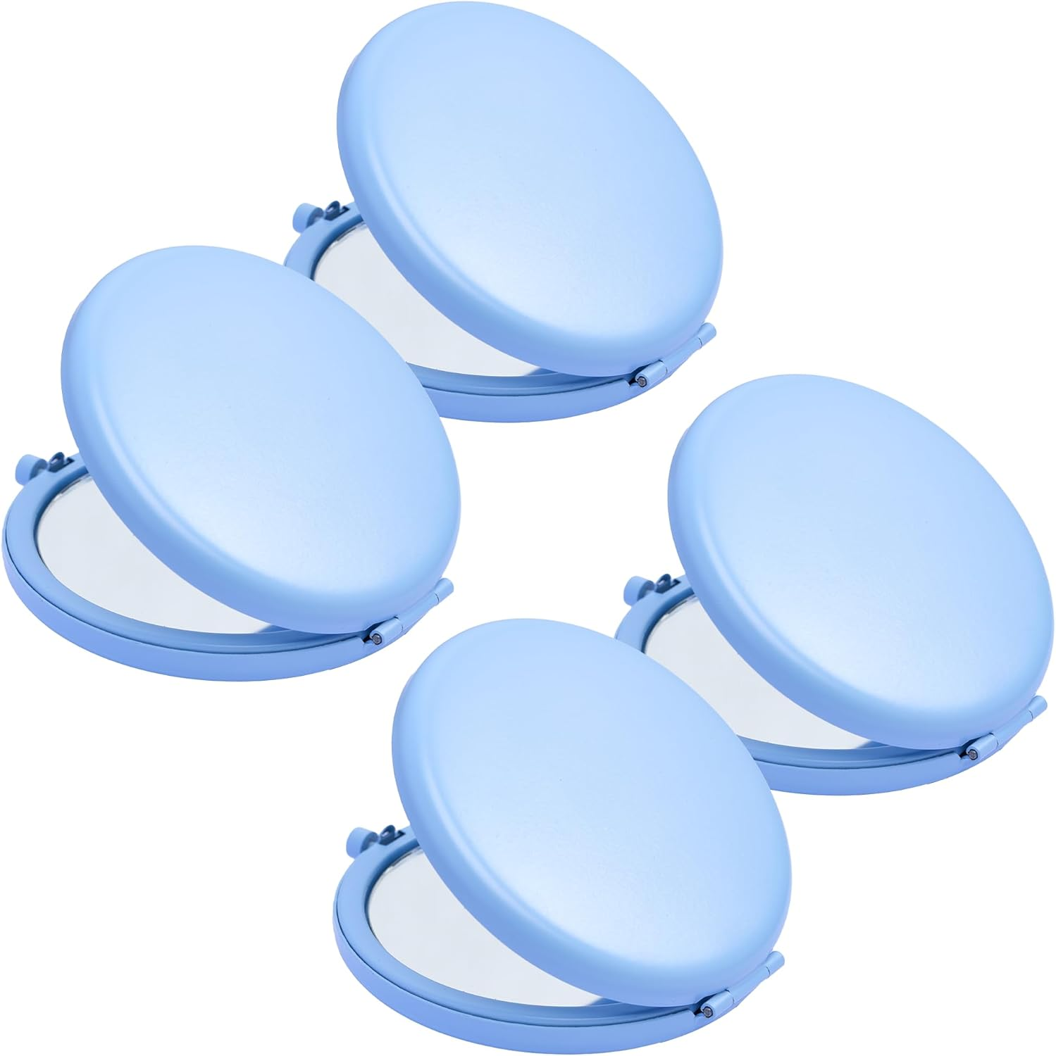 Compact Mirror, Pocket Travel Makeup Mirror for Purse, Metal round Shell, 2-Sided 1X/2X Magnifying, Portable, Folding, Handheld, Gold, 1 Pack