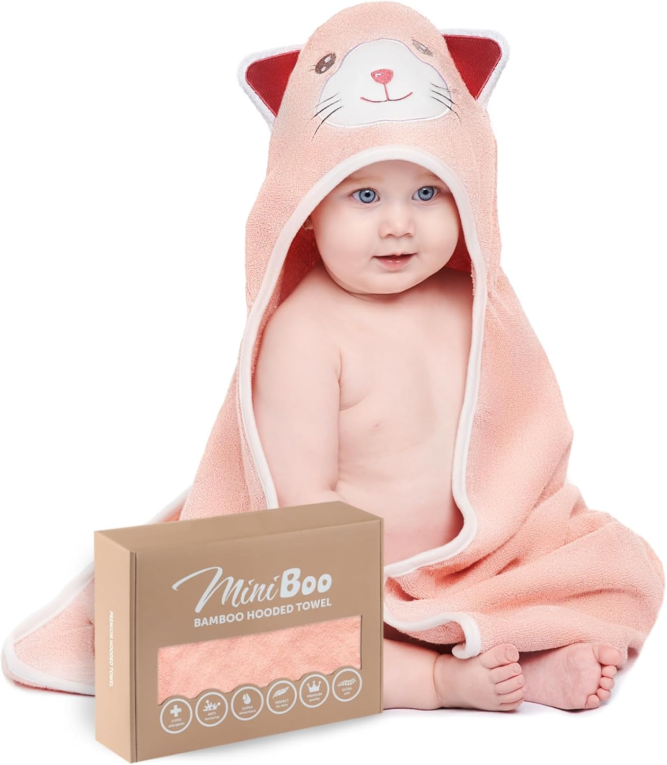 Hooded Baby Towels for Newborn - Super Soft Baby Bath Towels with Hood, Highly Absorbent Bamboo Hooded Towel for Infant, Toddler and Kids, Baby Essentials