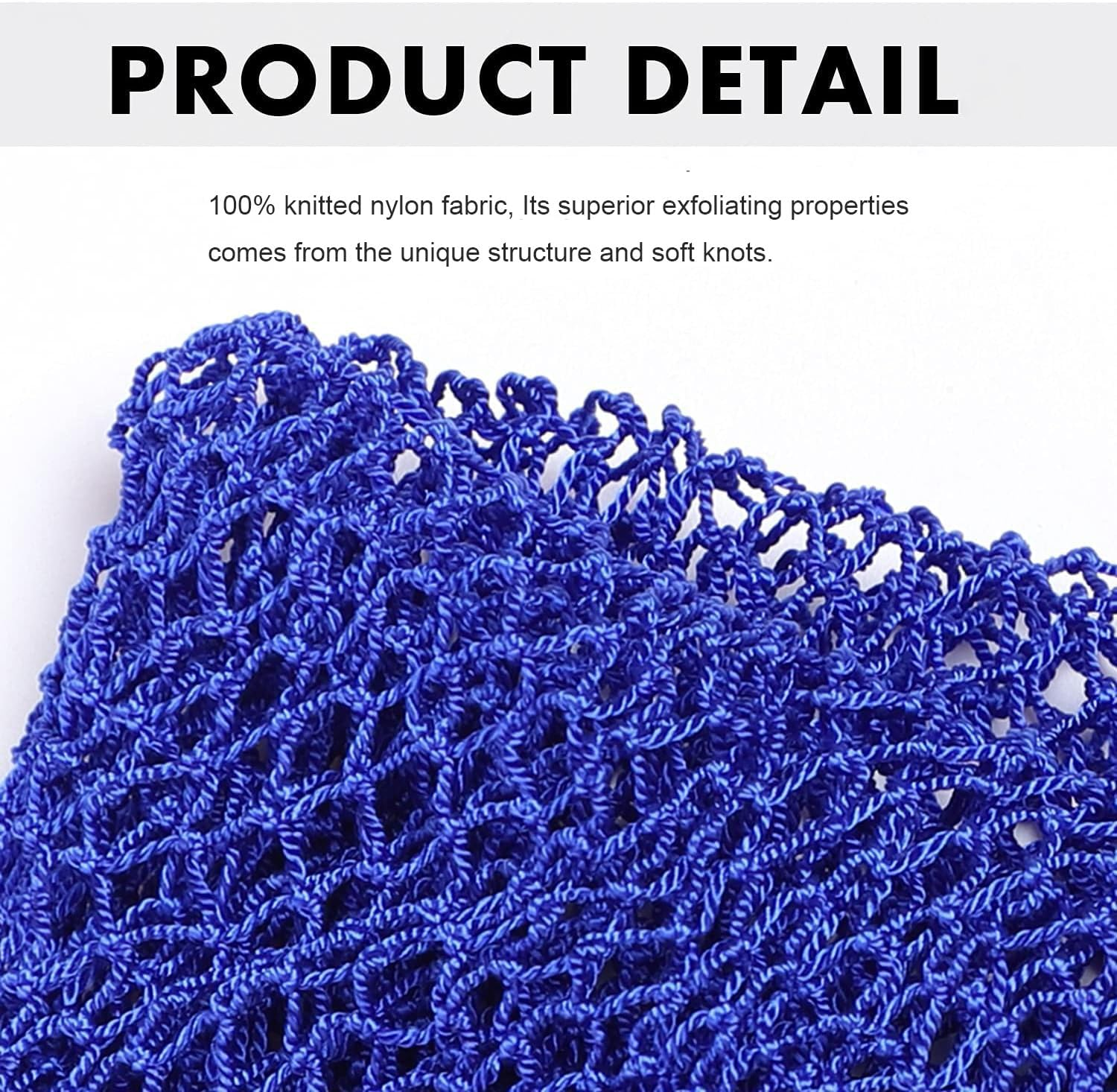 2 Pieces African Net Sponge, Long African Exfoliating Net, Net Bath Sponge Shower Body Scrubber Back Scrubber Skin Smoother, Stretches to Approximately 63" (Blue&Purple) image number 1