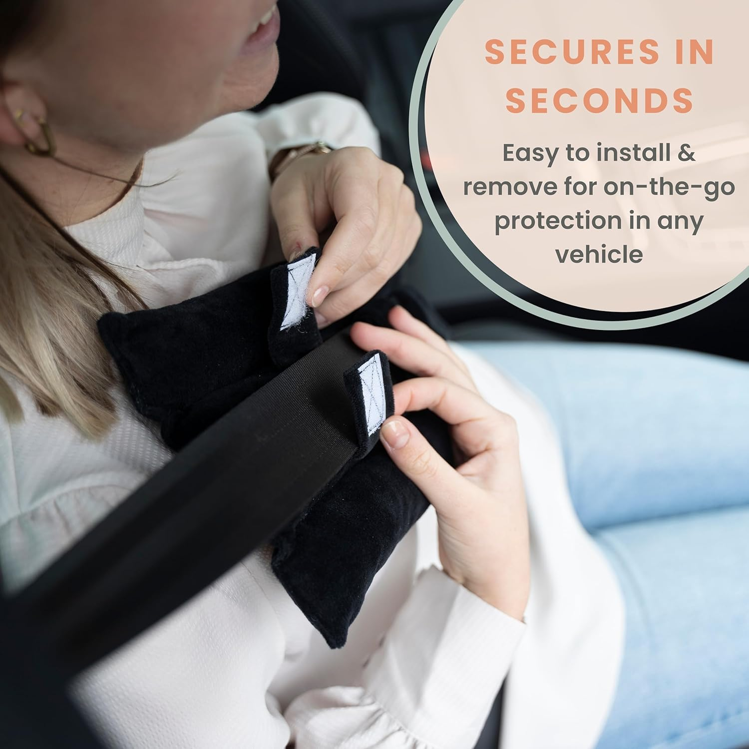 MOYOAMA Post Heart Surgery Seatbelt Pillow to Protect Sensitive Areas - Mastectomy Pillow for Seatbelt Pressure Relief - No Irritation Port Pillows for Chemo Patients - Gifts for Mastectomy Patients