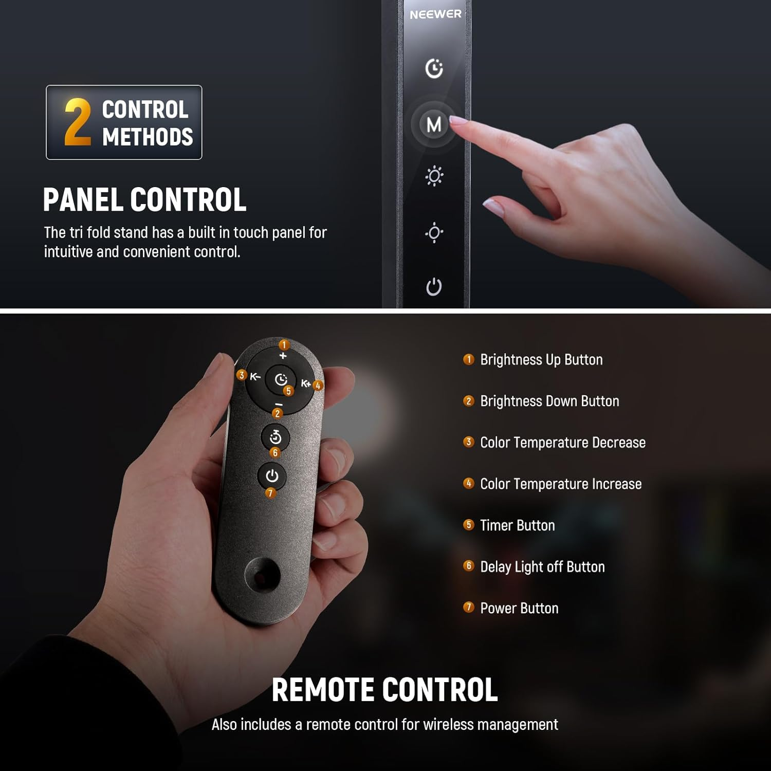 NEEWER Basics 18W 7" Desktop Ring Light with Stand for Desk, Video Conference Streaming Recording Makeup Selfie Computer Laptop Zoom Lighting, Full Screen LED Circle Ringlight with Arm & C Clamp, R18 image number 2