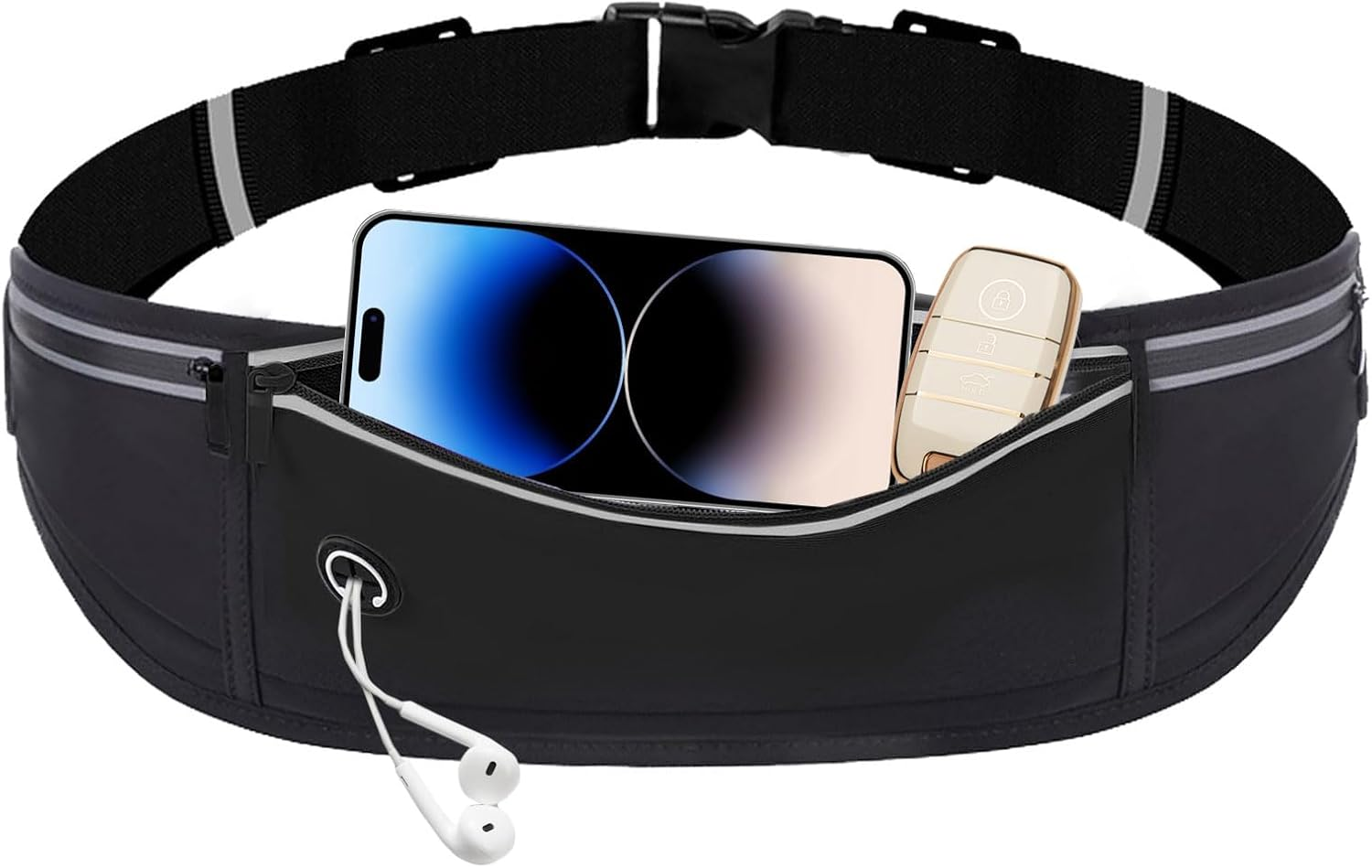 Running Belt Waist Pack for Women - Waterproof Reflective Fanny Pack with Adjustable Bounce-Free Design, Fits Large Phones,Card, Key Storage - Gym, Hiking, Cycling Essentials (Pink)