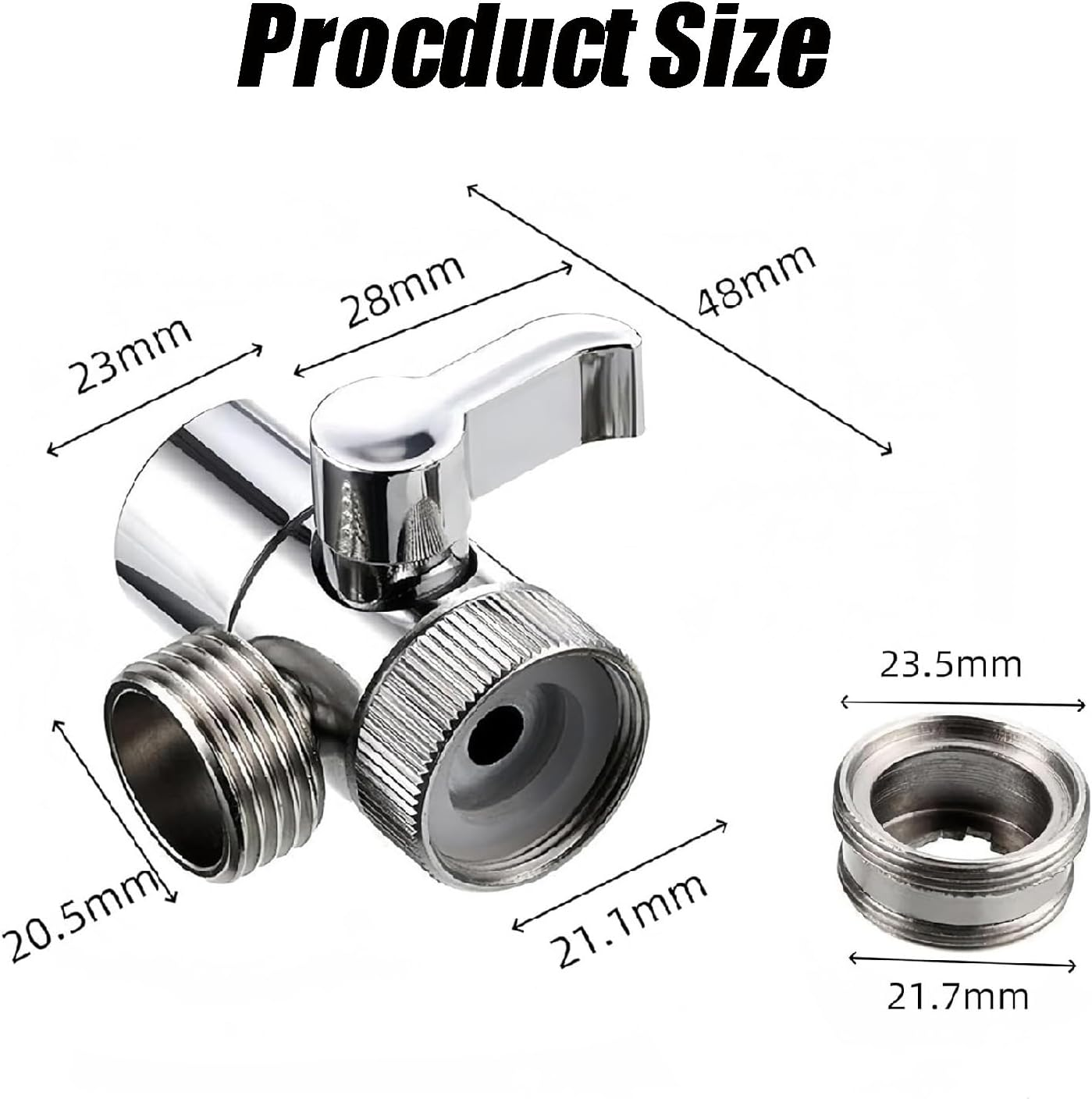 Wzenclave Faucet Diverter Valve for Kitchen & Bathroom Sinks T-Valve Adapter Attachment 1/2" Male Threaded Adapter with Aerator for Angle Valve Hose Bath Shower Arm Toilet Bidet Sprayer Faucet