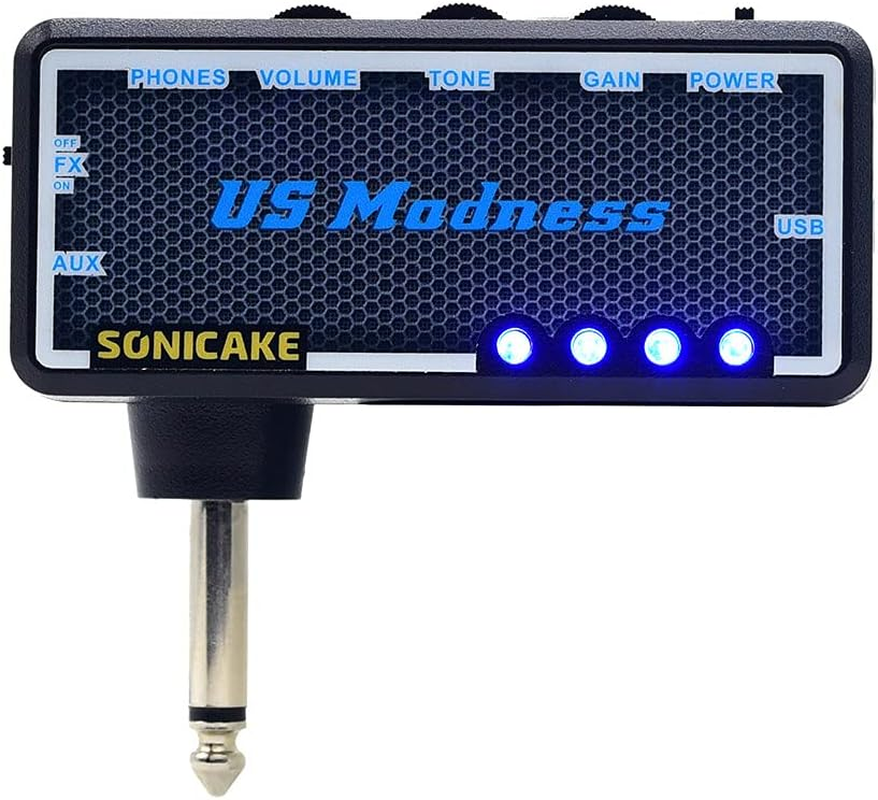 SONICAKE Guitar Bass Headphone Amp Mini Headphone Amplifier US Madness Rechargeable Pocket Chorus Effects image number 2