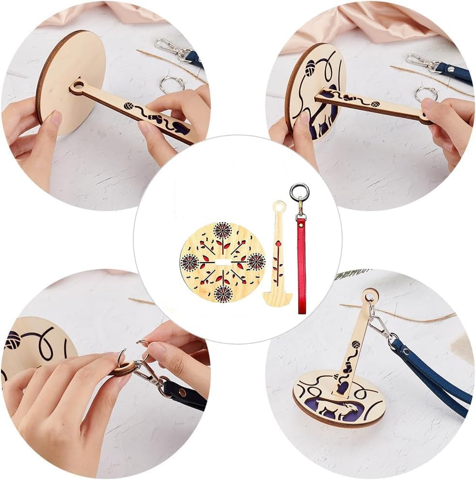 Walquicks Portable Wrist Yarn Holder, Mini Yarn Minder Prevents Yarn Tangling and Misalignment, for Crocheting, Wooden Yarn Organizer to Prevent Entanglement, String Dispenser for Craft Lovers Gift image number 2