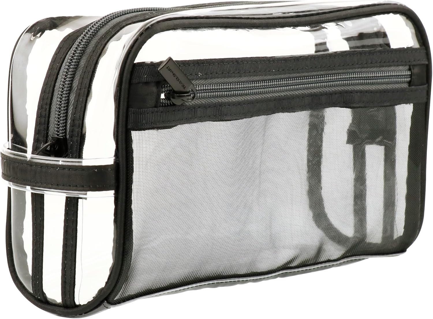 Conair Transparent Toiletry Travel Bag - Durable Organizer with Zippered Top, Front Pocket, Ideal for Toiletries, Makeup & Personal Items