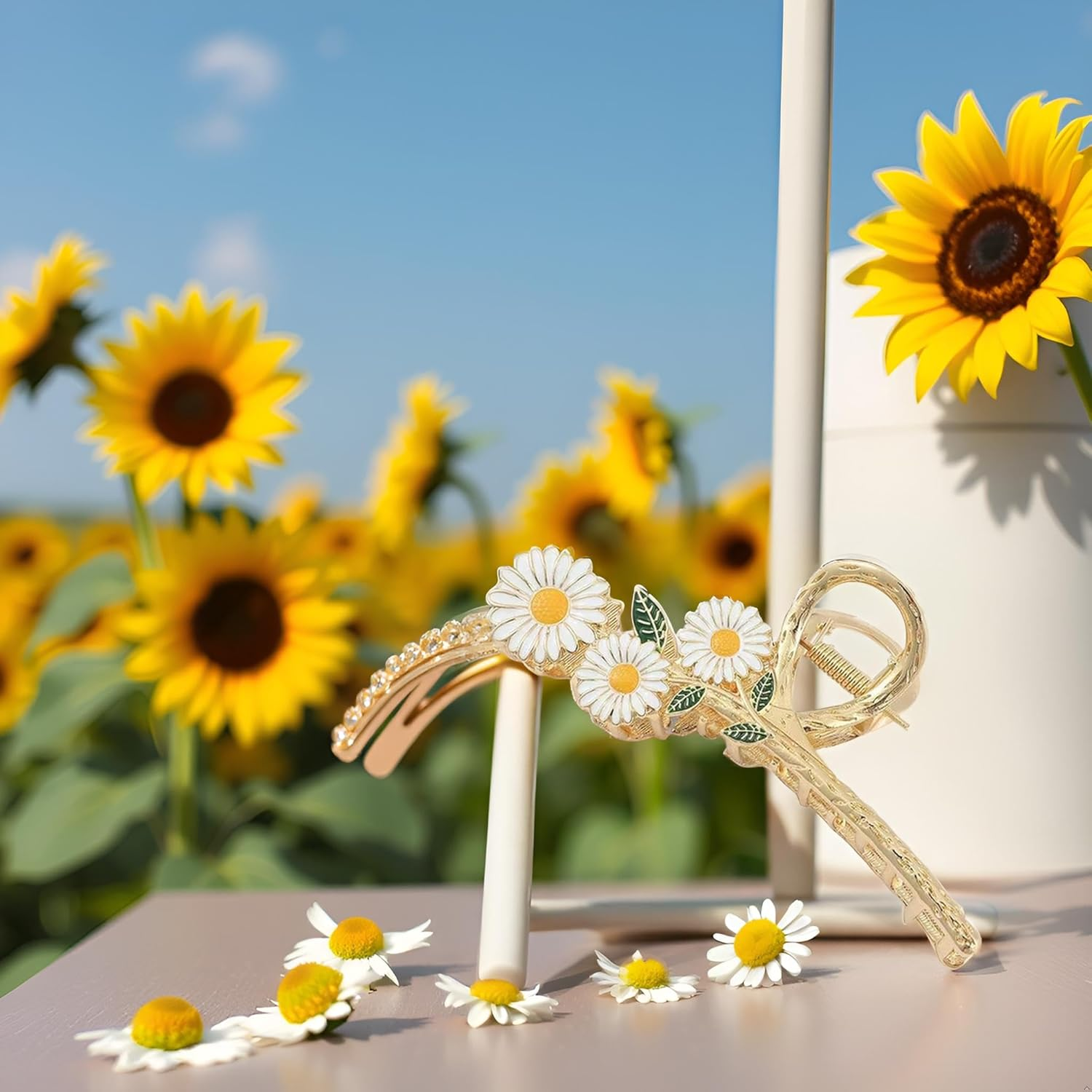 Sunflower Hair Clips Large Non-Slip Hair Clips Strong Hold Hair Accessories for Women Girls Hair Clips