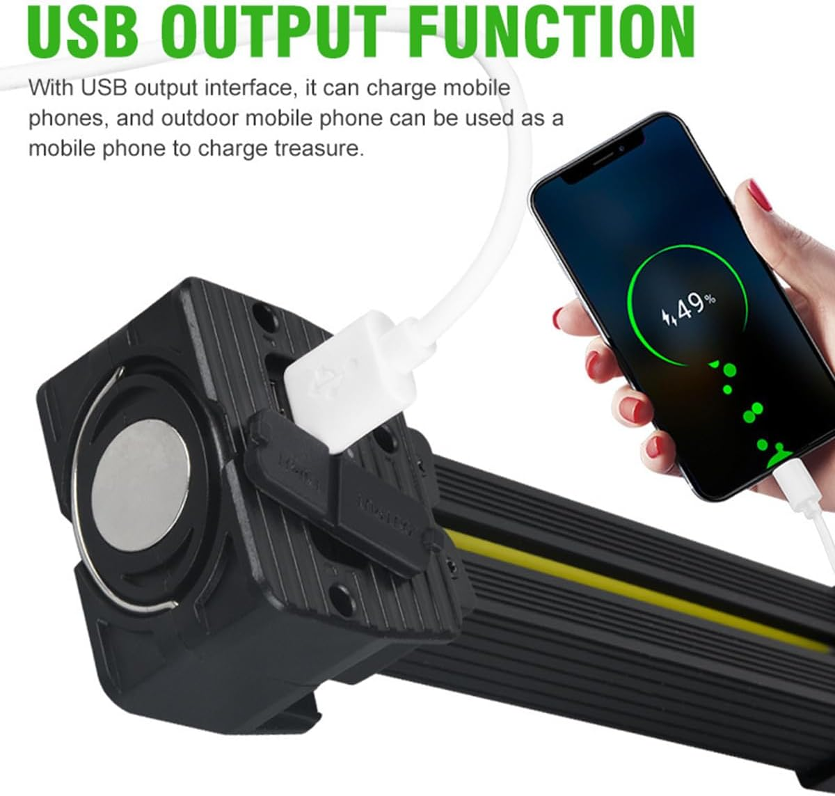 Gym Lamp for Posing, Portable Magnetic LED Flashlight with Hanging Hook, 7 Speed Dimming, 180 Degree Folding, USB Rechargeable Work Light, Camping Light for Bodybuilding, Photography, Outdoor image number 5