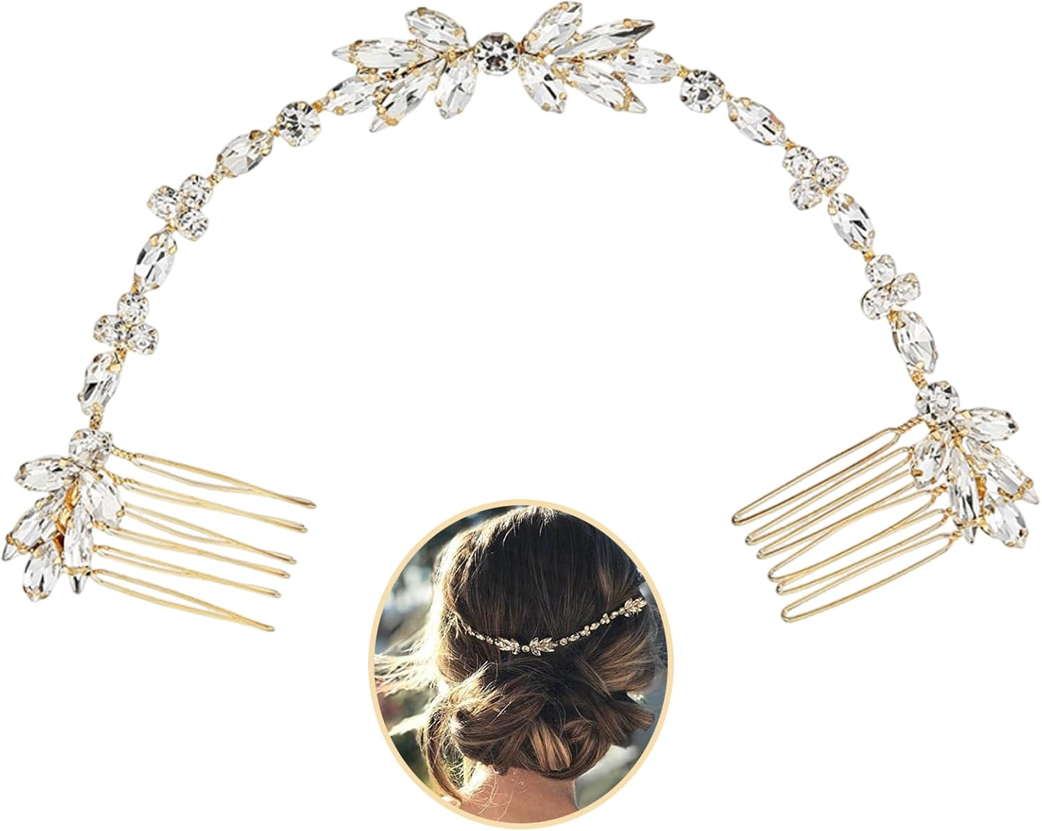 Anneratteryer Hair Accessories Wedding Hair Accessories Silver Bridal Hair Clip Silver Bridal Hair Accessories Hair Accessories Bridal Hair Accessories for Women Hair Clip Wedding for Women and Girls image number 3