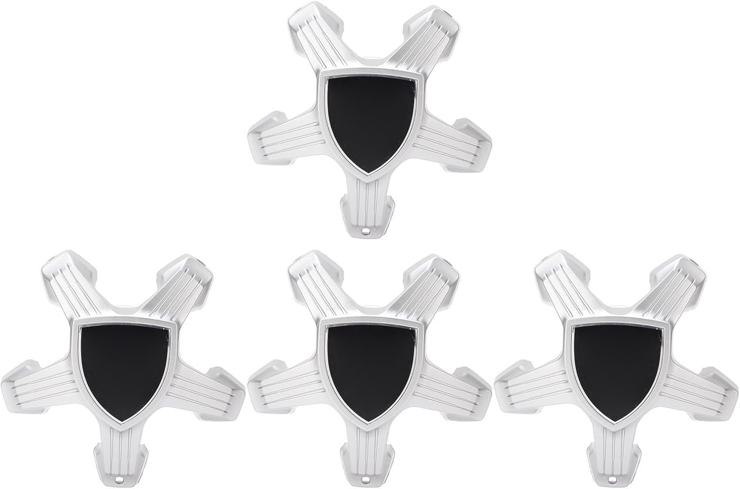 Jiawu Wheel Center Caps, Rim Hub Cap Waterproof Plastic 4PCS Replacement for 308 408 508, Match the 5 Hole Tires of the Vehicle (Black), 14 * 14 * 16Cm