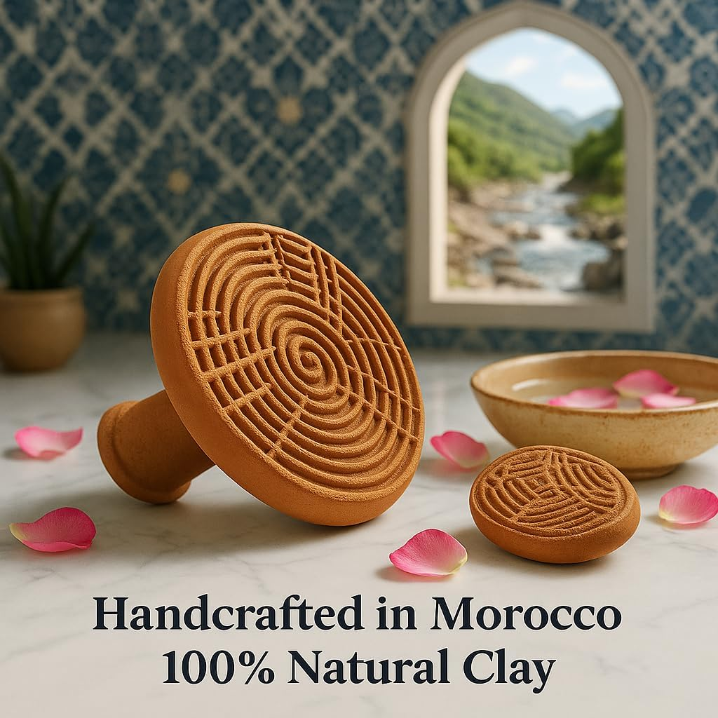 Feriha Natural Moroccan Pumice Stone &ndash; Handcrafted Terracotta Foot Scrubber for Exfoliation image number 3