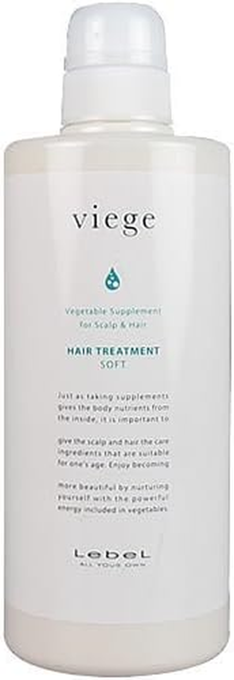 Lebel Cosmetics Lebel Vigier Treatment S, 33.8 Fl Oz (1,000 Ml), Refill, Silver, 0.3 Gal (1.0 L) X 1
