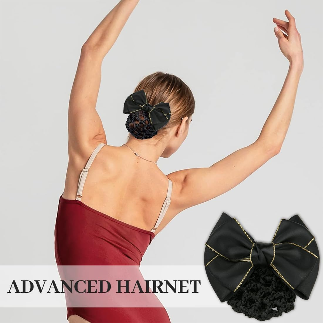 BDEPSTR Pack of 2 Net for Hair, Hair Nets Hairstyles, Hair Net, Hair Net, Hair Nets, Bun Net, Ballet Bun Net, Crystal Hair Net, Ballet Hair Net, Bun Ballet Girls, Bun Glitter, Bun Nets A image number 2