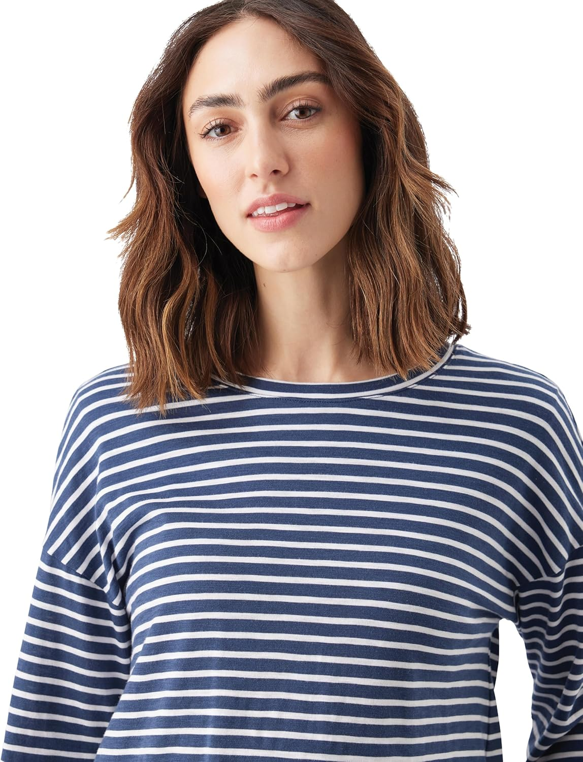 Claudette Long Sleeve Nursing Top Ink / White image number 4