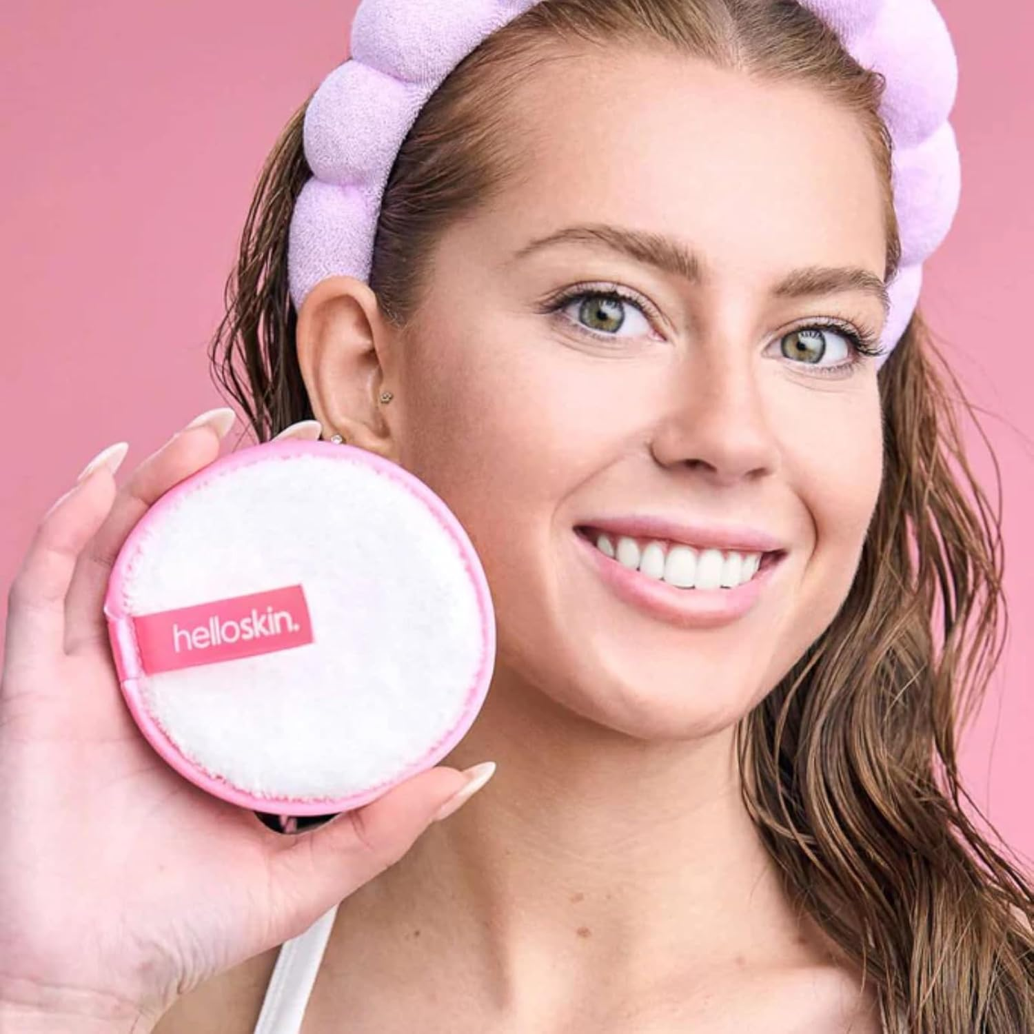 Helloskin Makeup Remover Puffs (3 PACK) | Dual-Sided Reusable Makeup Remover & Exfoliating Pads | Eco-Friendly Face Scrubber for Women | Skincare Puffs for All Skin Types | Gentle & Effective image number 3