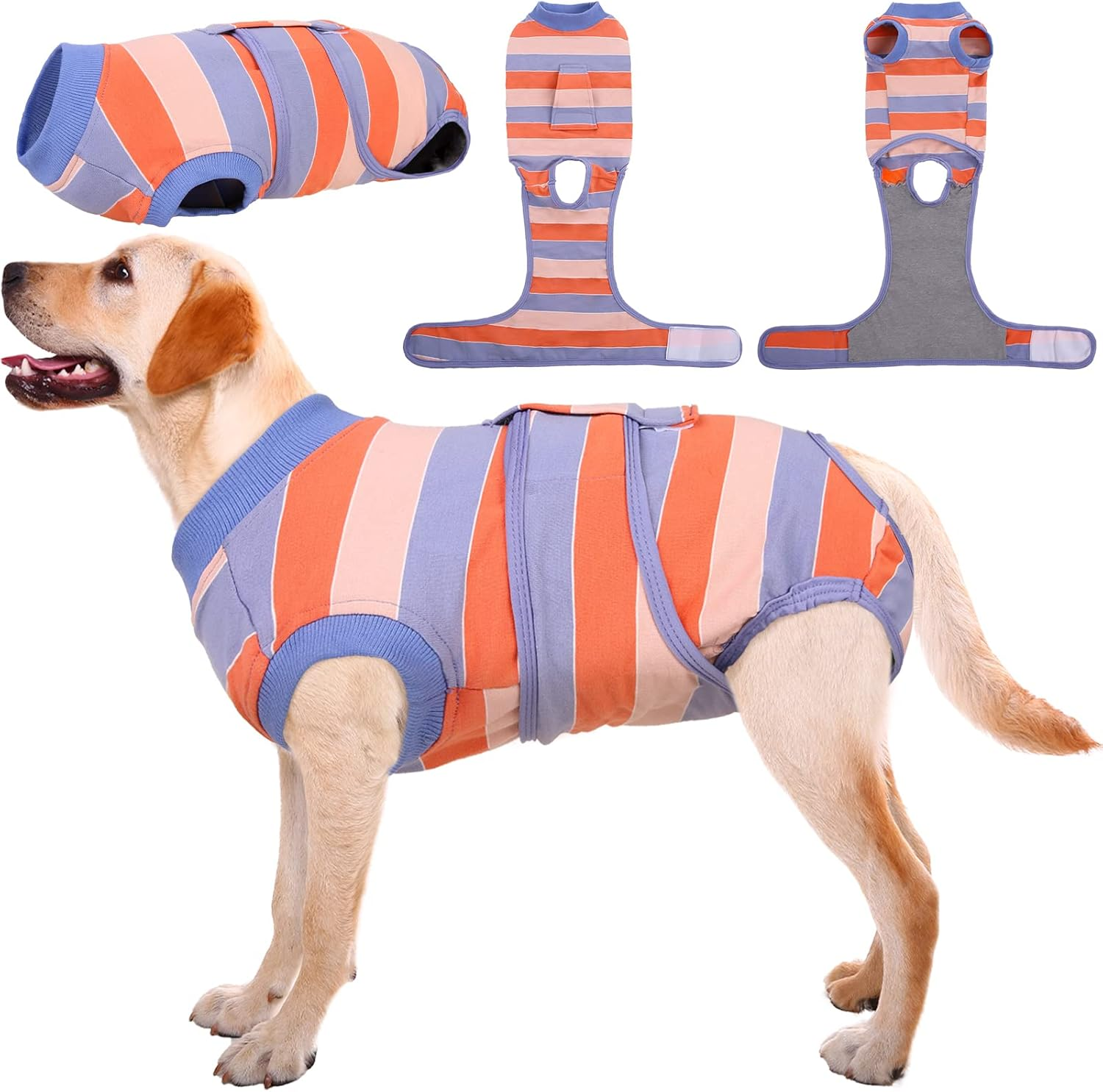 Kuoser Dog Bodysuit after Surgery and Castration - Breathable Body for Dogs and Cats - Anti-Wound Licking Suit - E-Collar Alternative image number 1