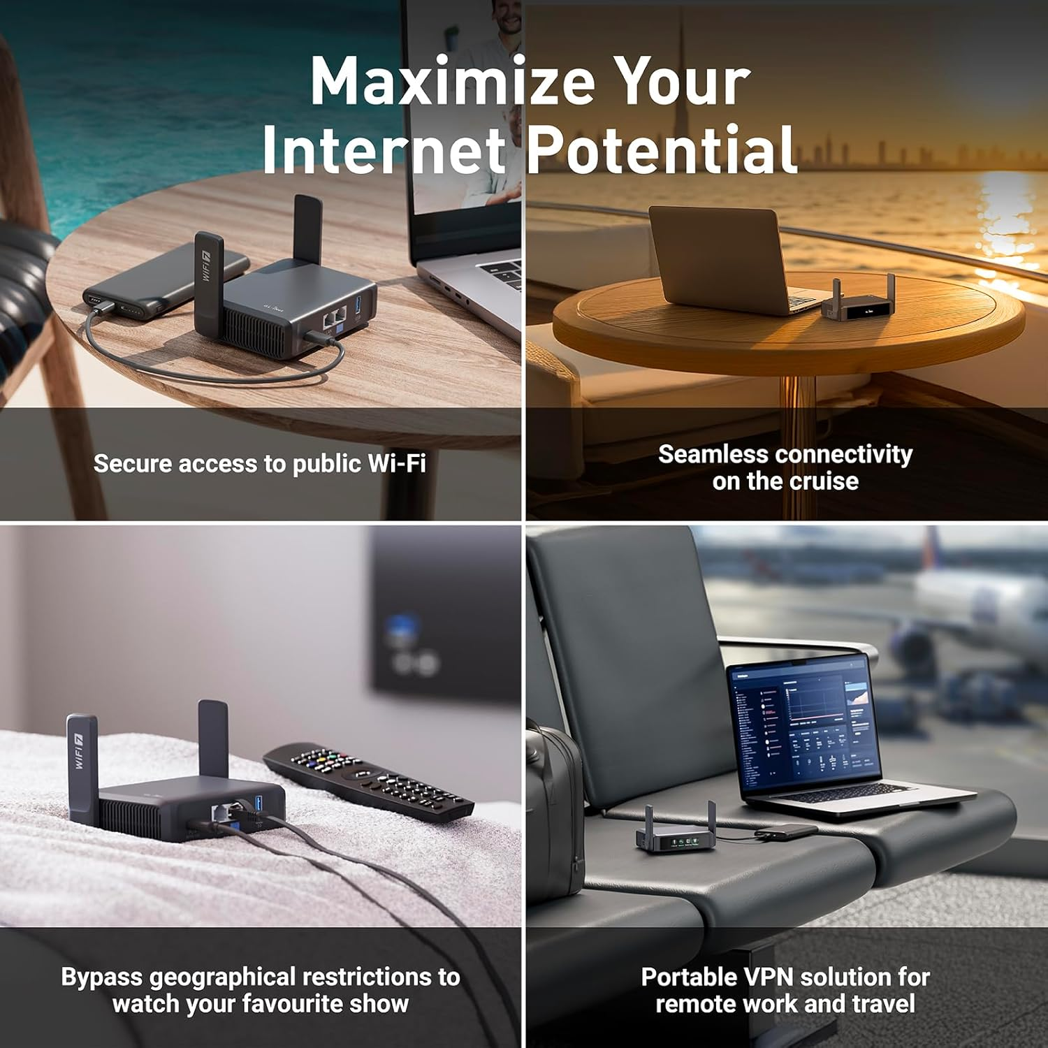 Gl.Inet GL-BE3600 (Slate 7) Portable Travel Router, Pocket-Sized Dual-Band Wi-Fi 7 Travel Gigabit Router, Openvpn & Wireguard for Public & Hotel Wi-Fi Use, Suitable for Business/Cruise/Rv/Plane/Hotel image number 3