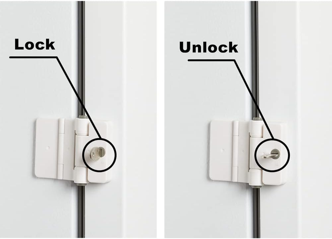 2 Pack Refrigerator Door Locks Double Button Adhesive Fridge Lock with Keys, File Drawer Lock, Child Proof Freezer Door Lock and Child Baby Safety Cabinet Locks image number 5