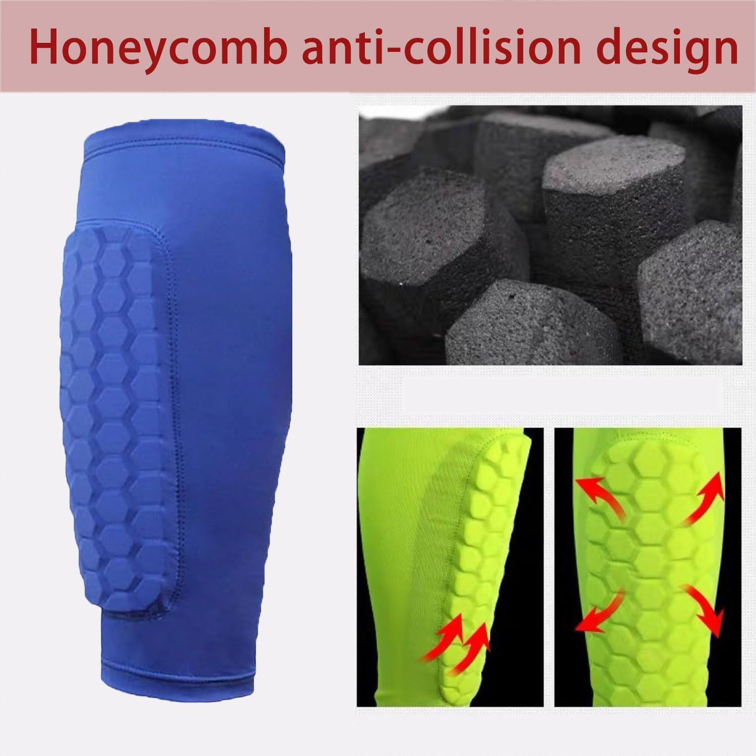 Shin Guards for Soccer, Lightweight Shin Pads for Kids Youth & Adult - Football Shin Defender Protective Gear, Comfortable Breathable Leg Guards. (1, Blue, Large) image number 2