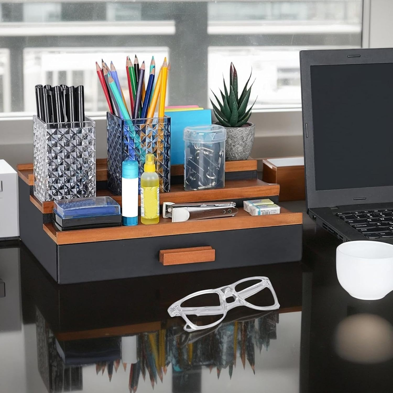 Perfume Display Stand,3 Tier Perfume Shelf Tray with Secret Compartment - Storage and Organization for Bathroom and Bedroom Vanity Organizer image number 1